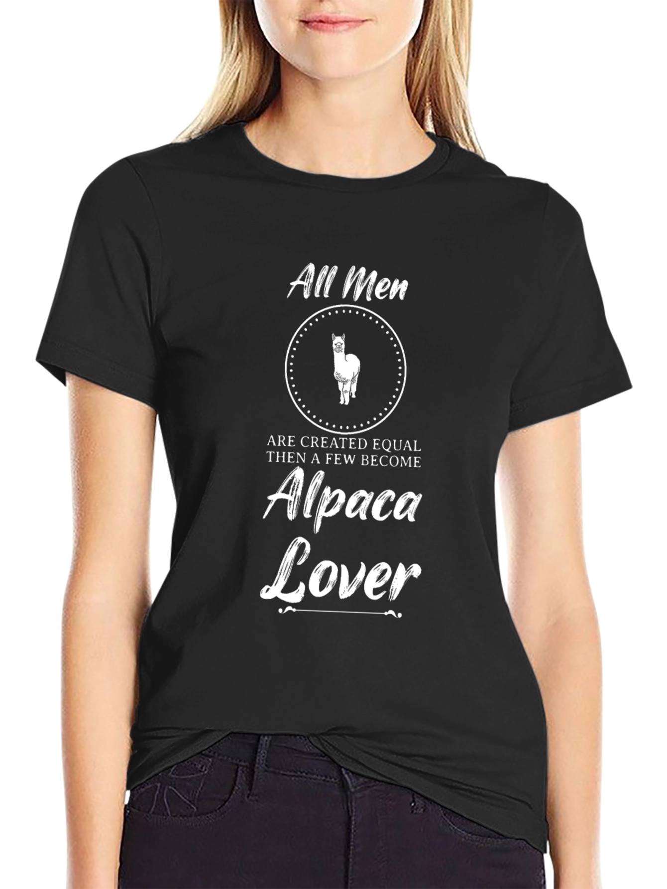 All Men Alpaca Lover Black T-Shirt