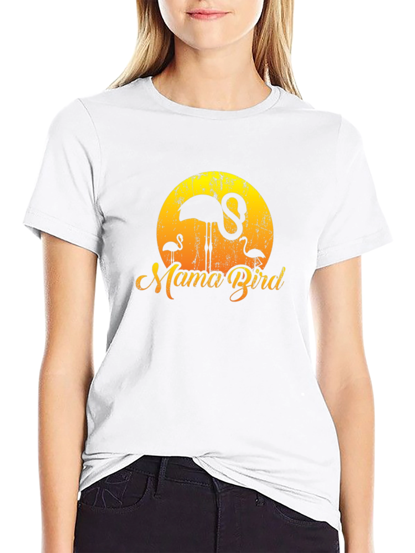 Mama Bird Flamingo Sunset Tee