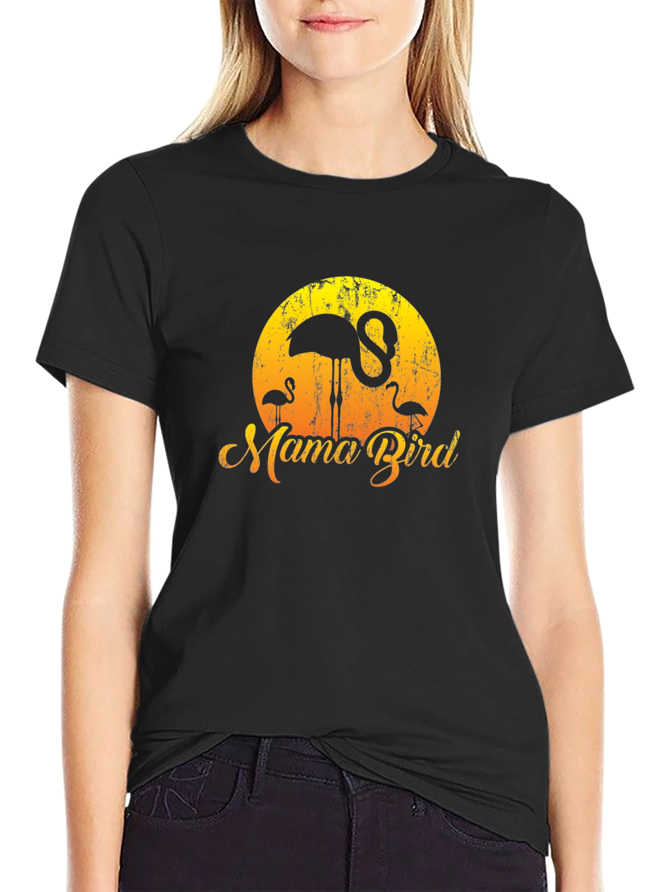 Mama Bird Flamingo Sunset Tee