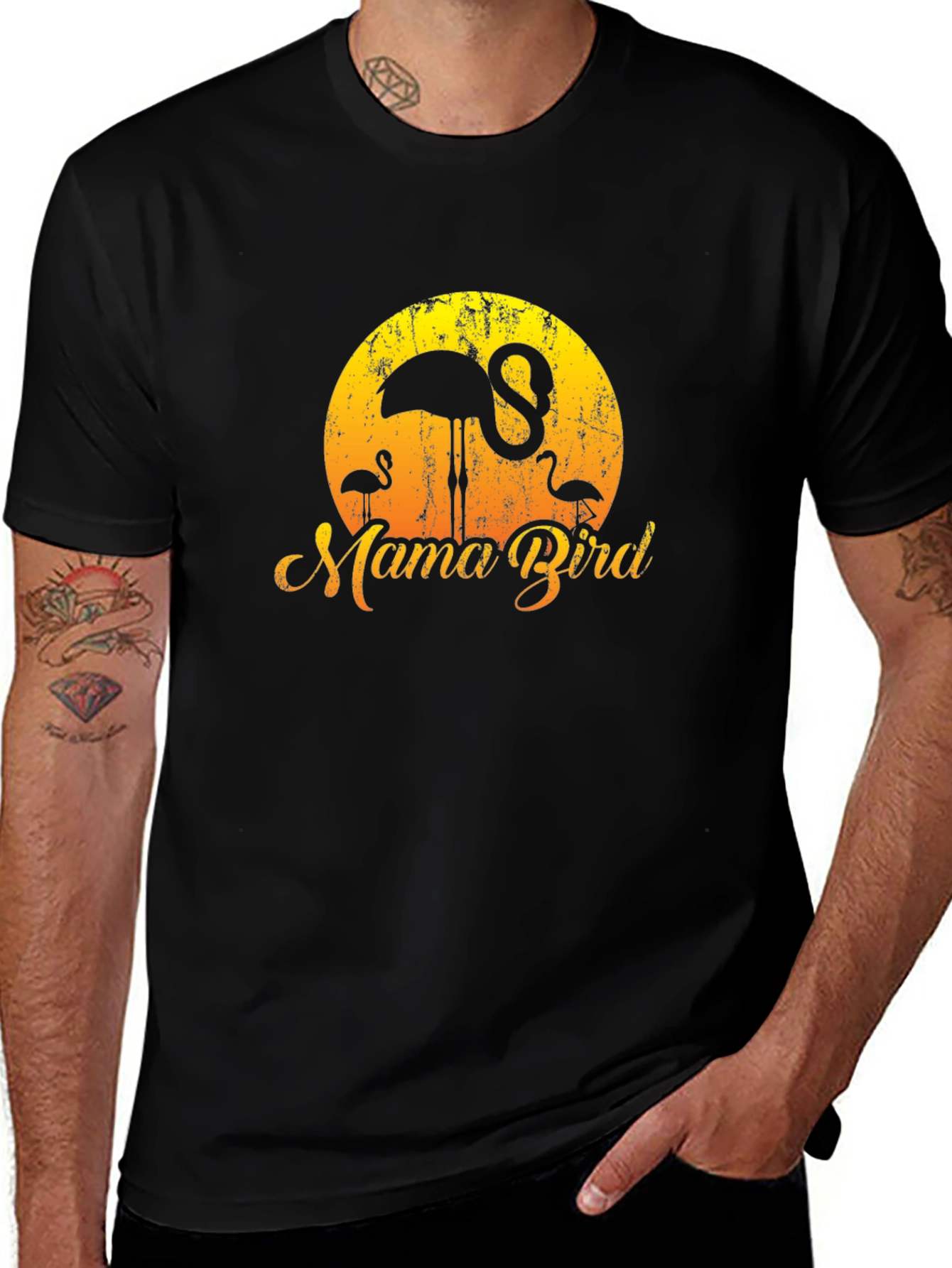 Mama Bird Flamingo Sunset Tee