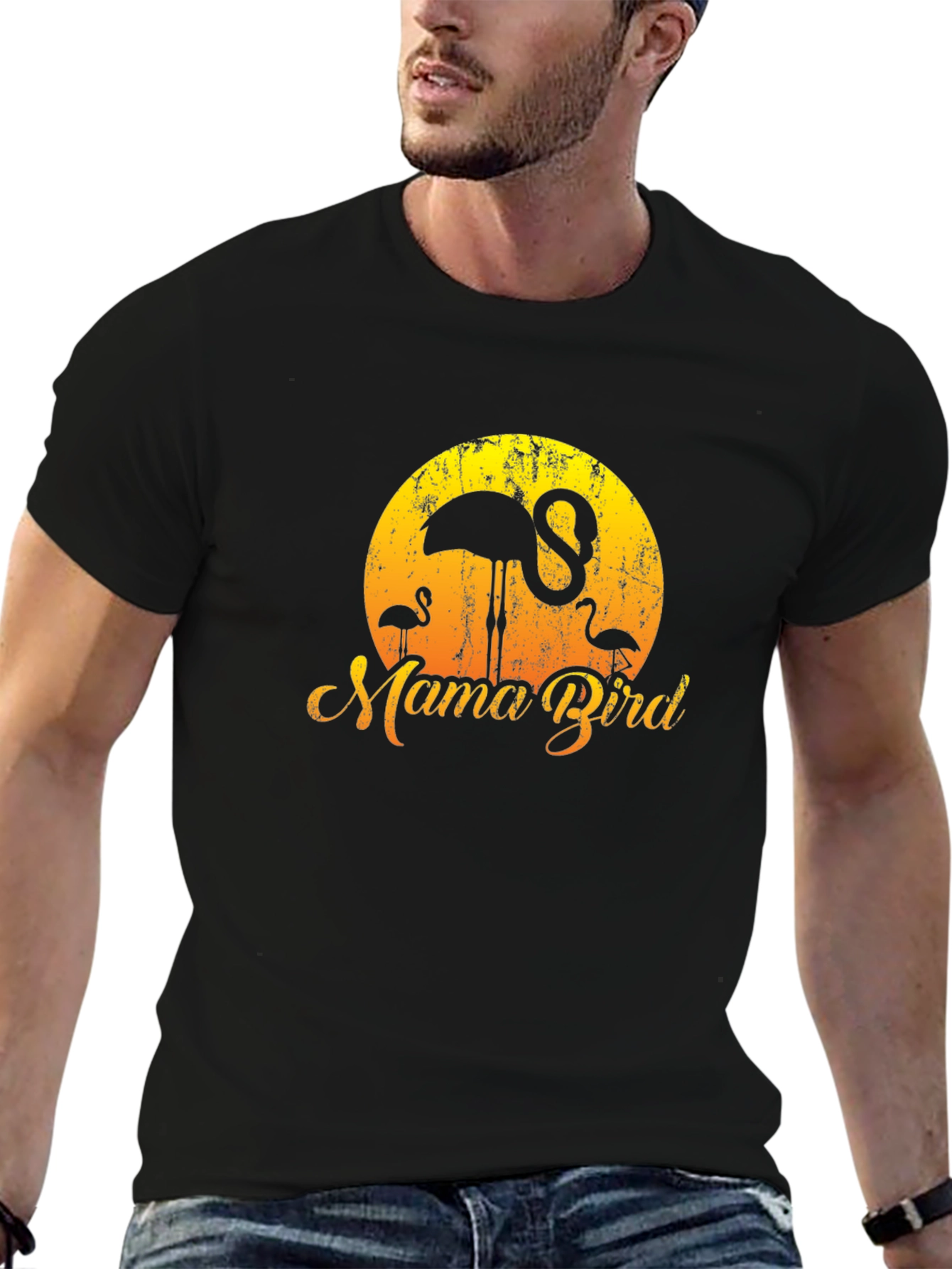 Mama Bird Flamingo Sunset Tee