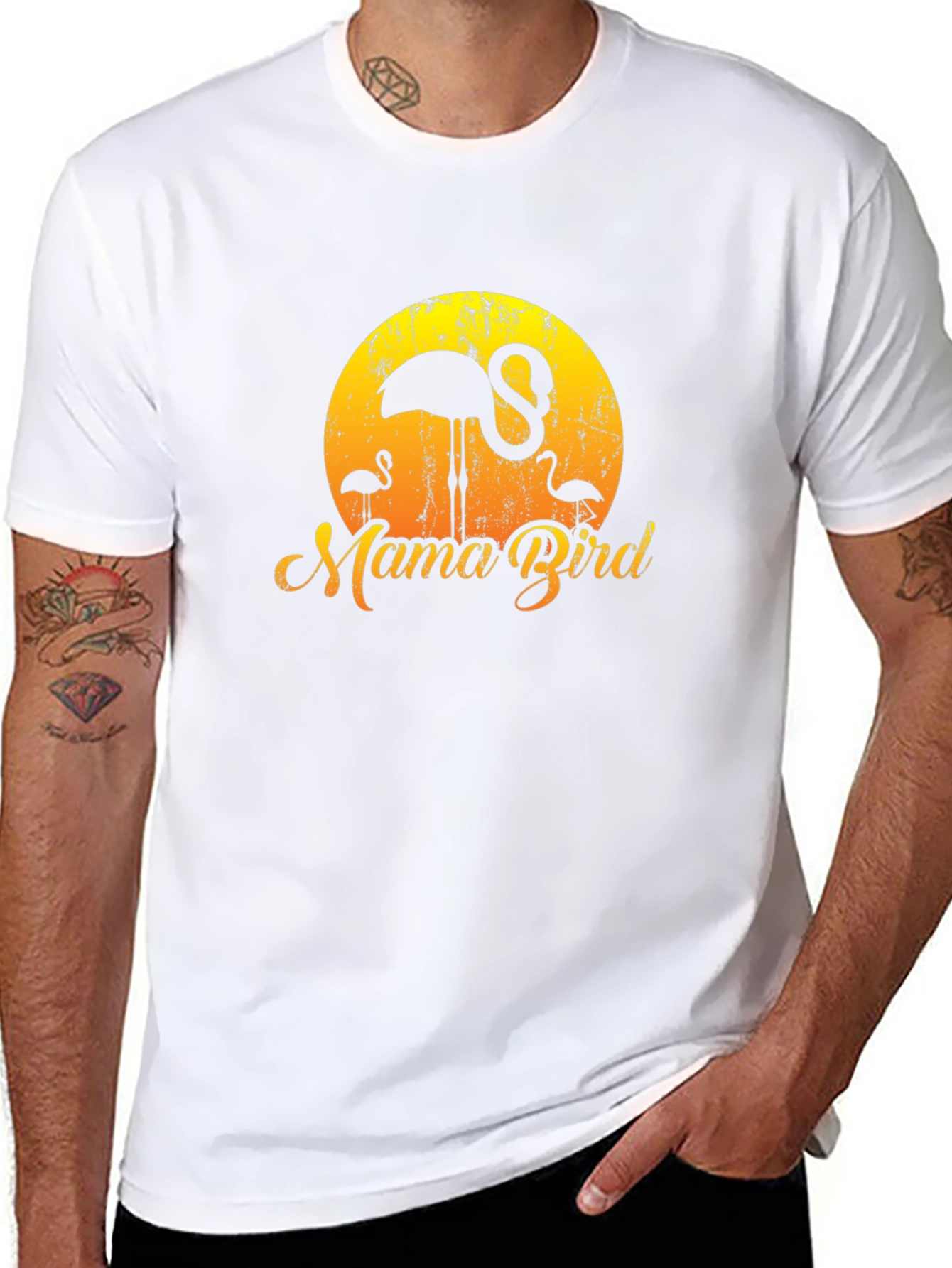 Mama Bird Flamingo Sunset Tee