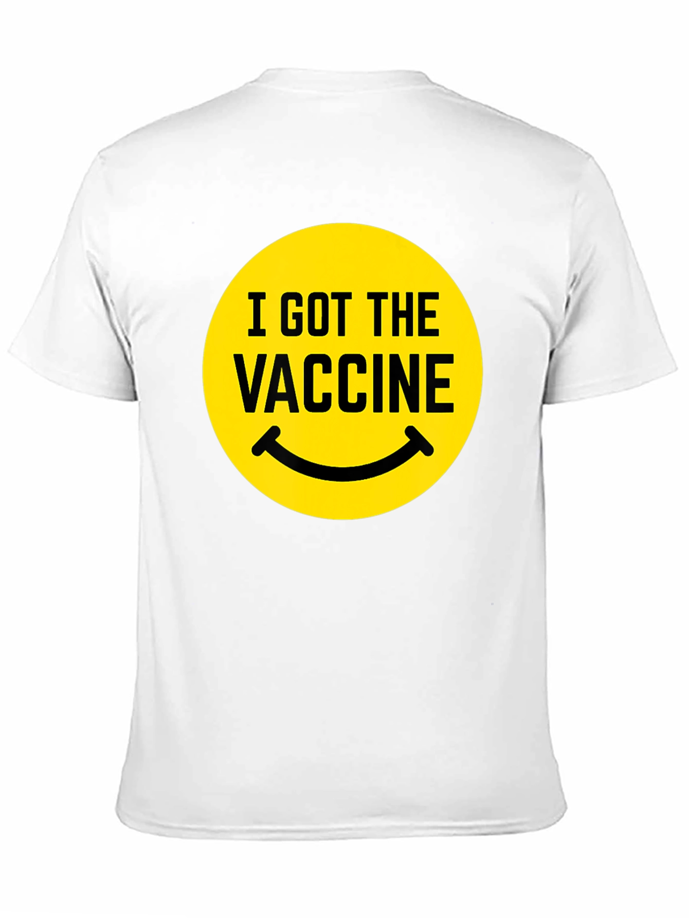 I Got The Vaccine Smiley Face Black T-Shirt