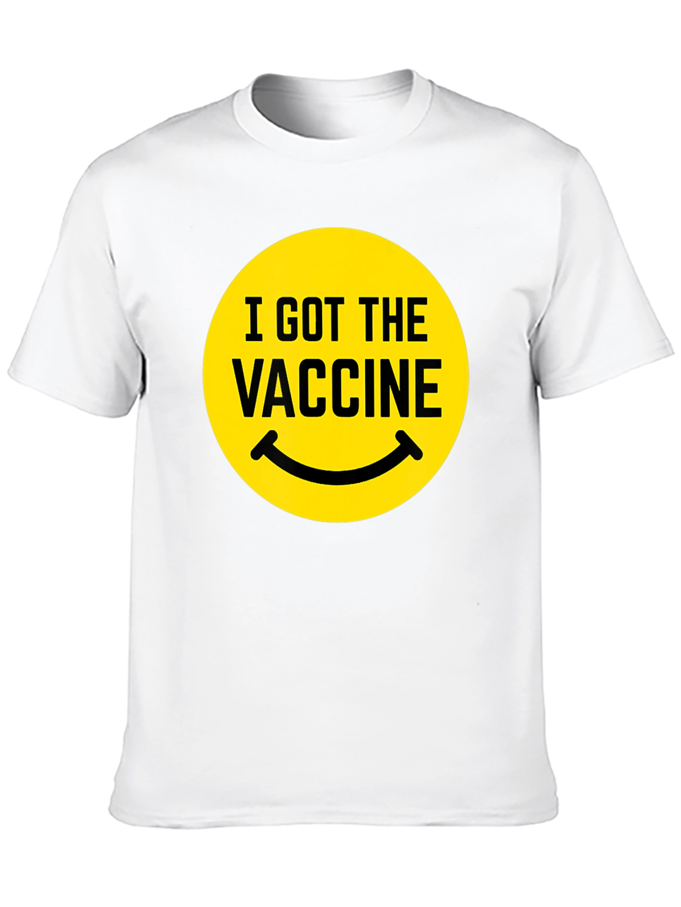 I Got The Vaccine Smiley Face Black T-Shirt