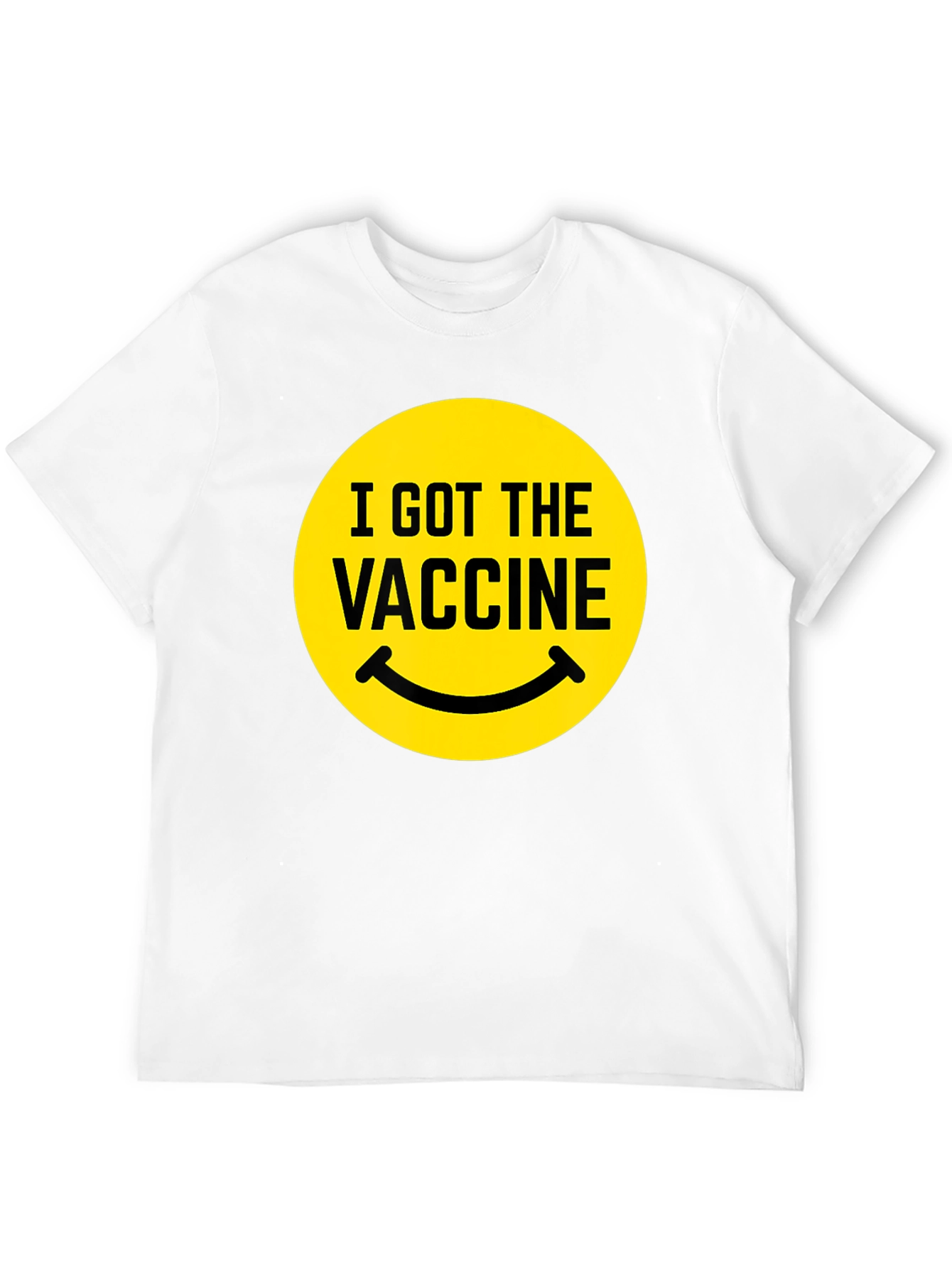 I Got The Vaccine Smiley Face Black T-Shirt