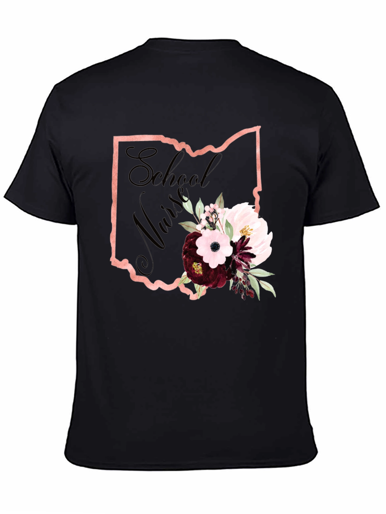 School Nurse Ohio State Floral T-Shirt