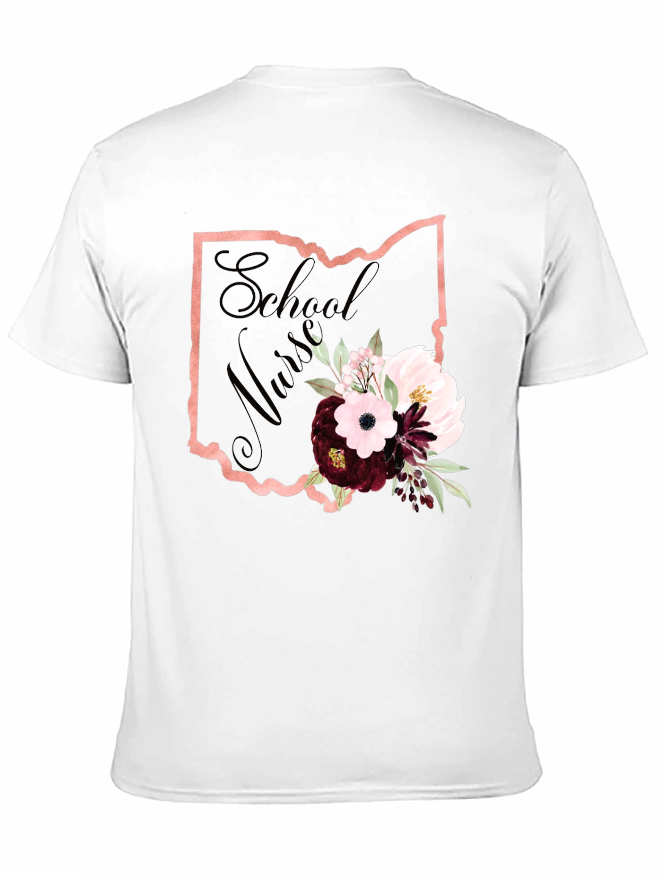 School Nurse Ohio State Floral T-Shirt
