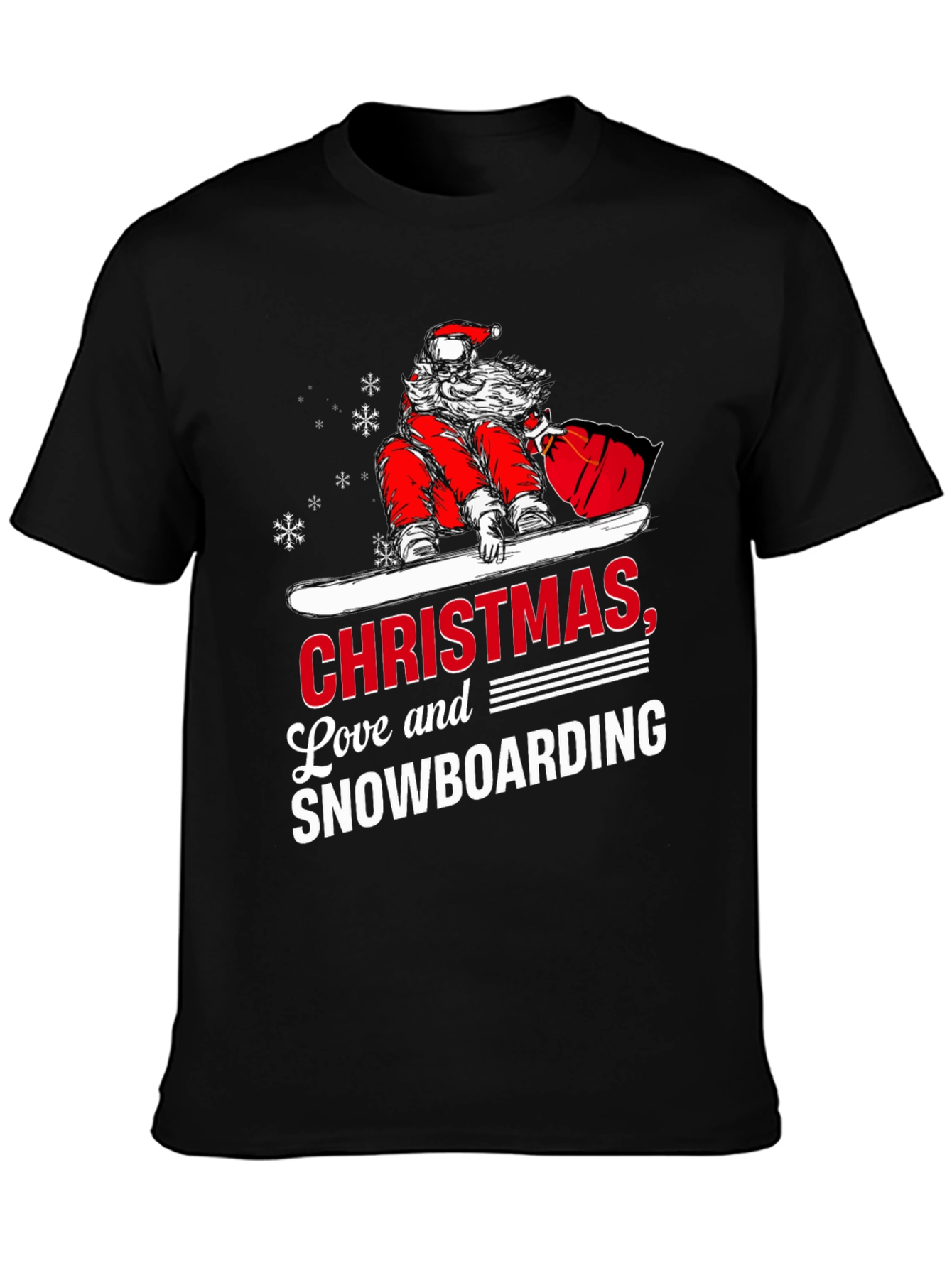 Christmas Snowboarding T-Shirt