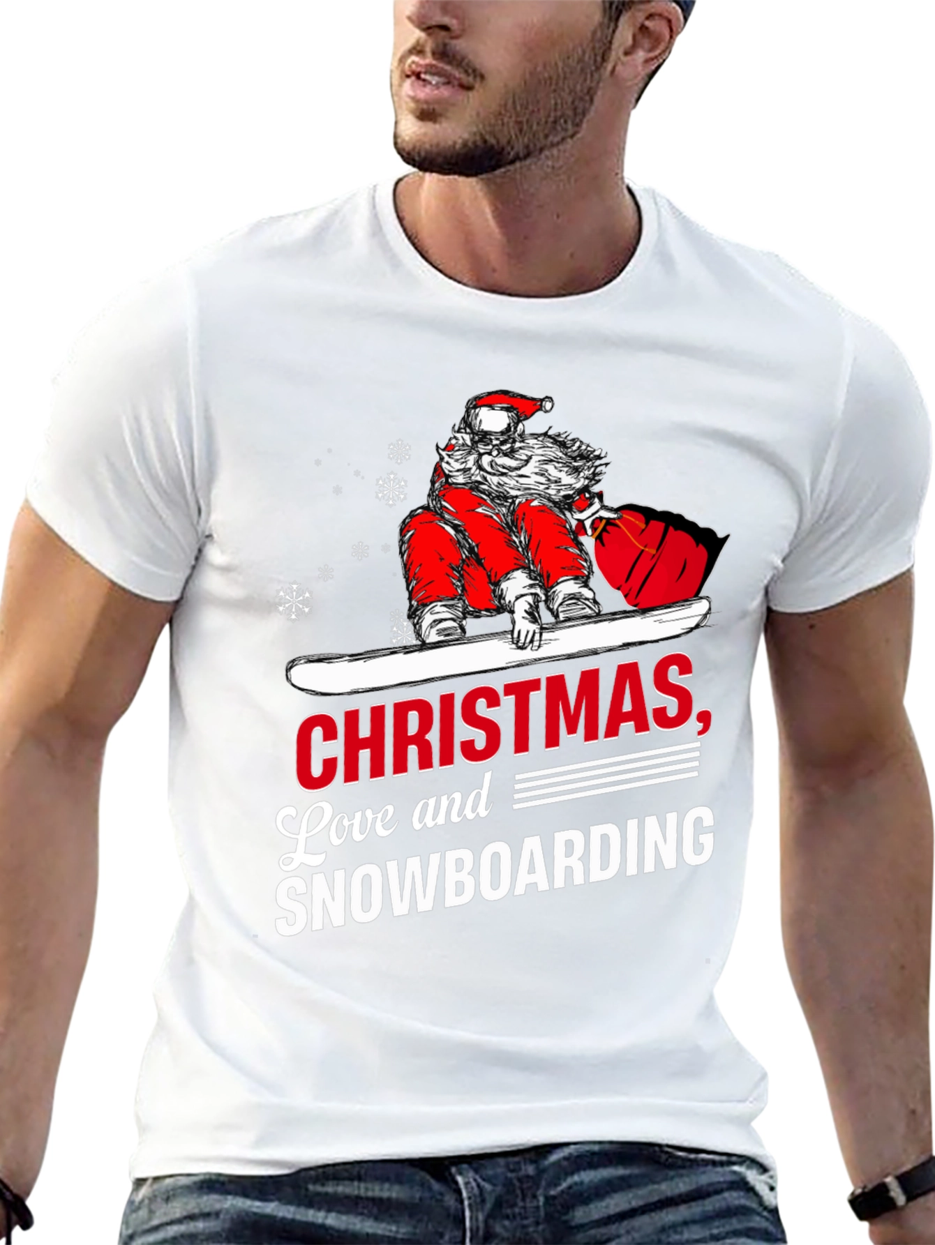 Christmas Snowboarding T-Shirt