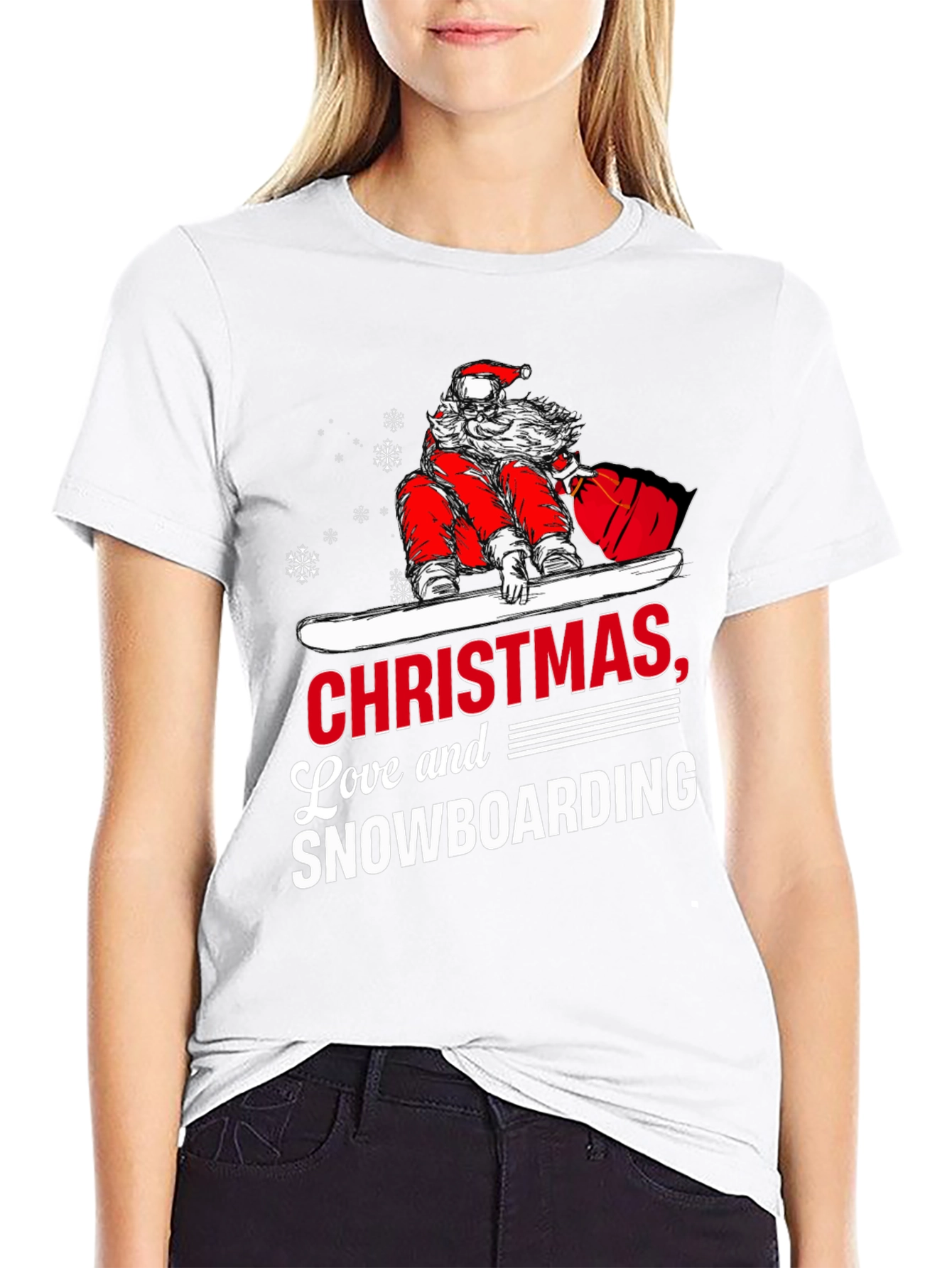Christmas Snowboarding T-Shirt