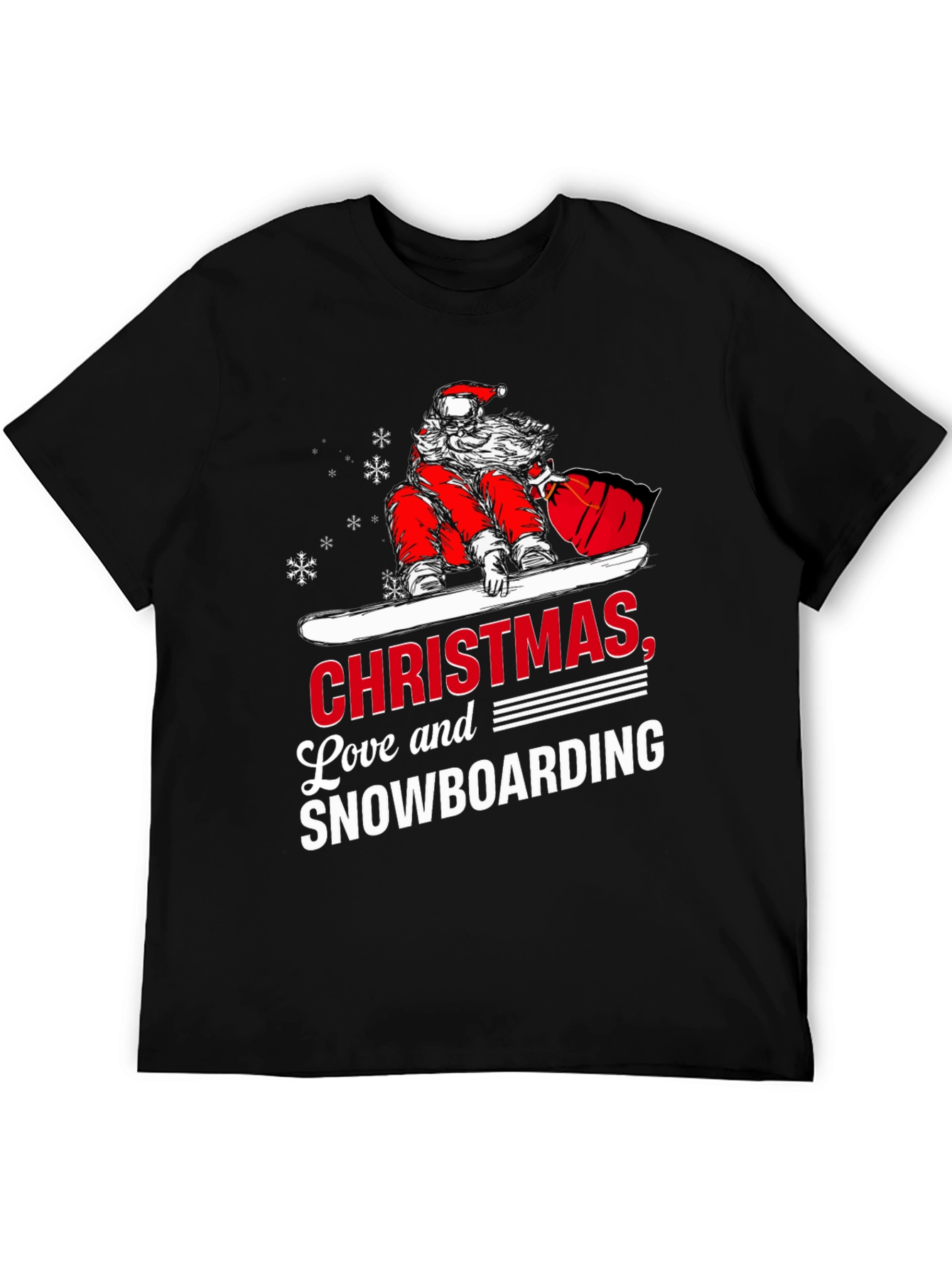Christmas Snowboarding T-Shirt