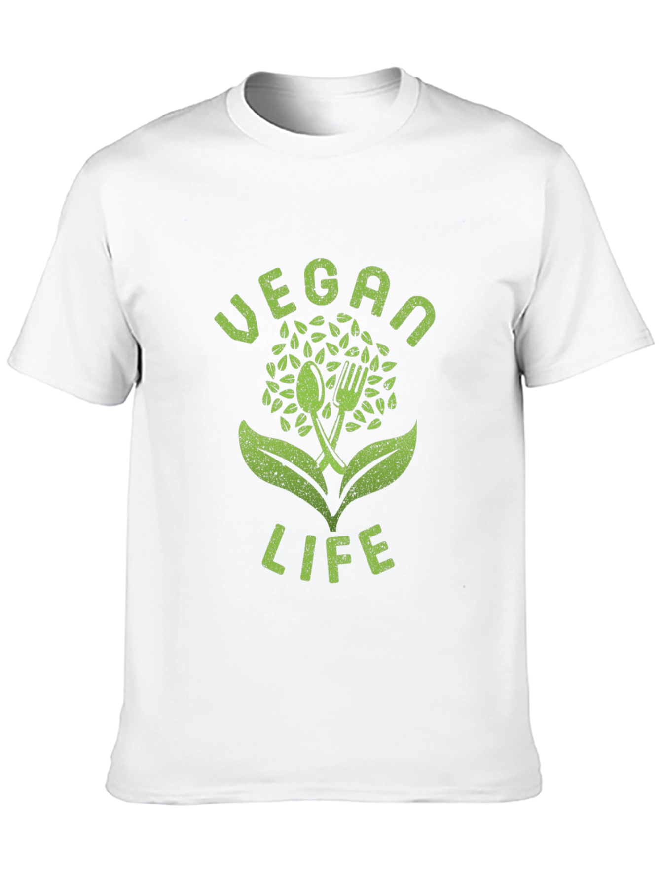 Vegan Life Graphic Tee - Black Cotton T-Shirt