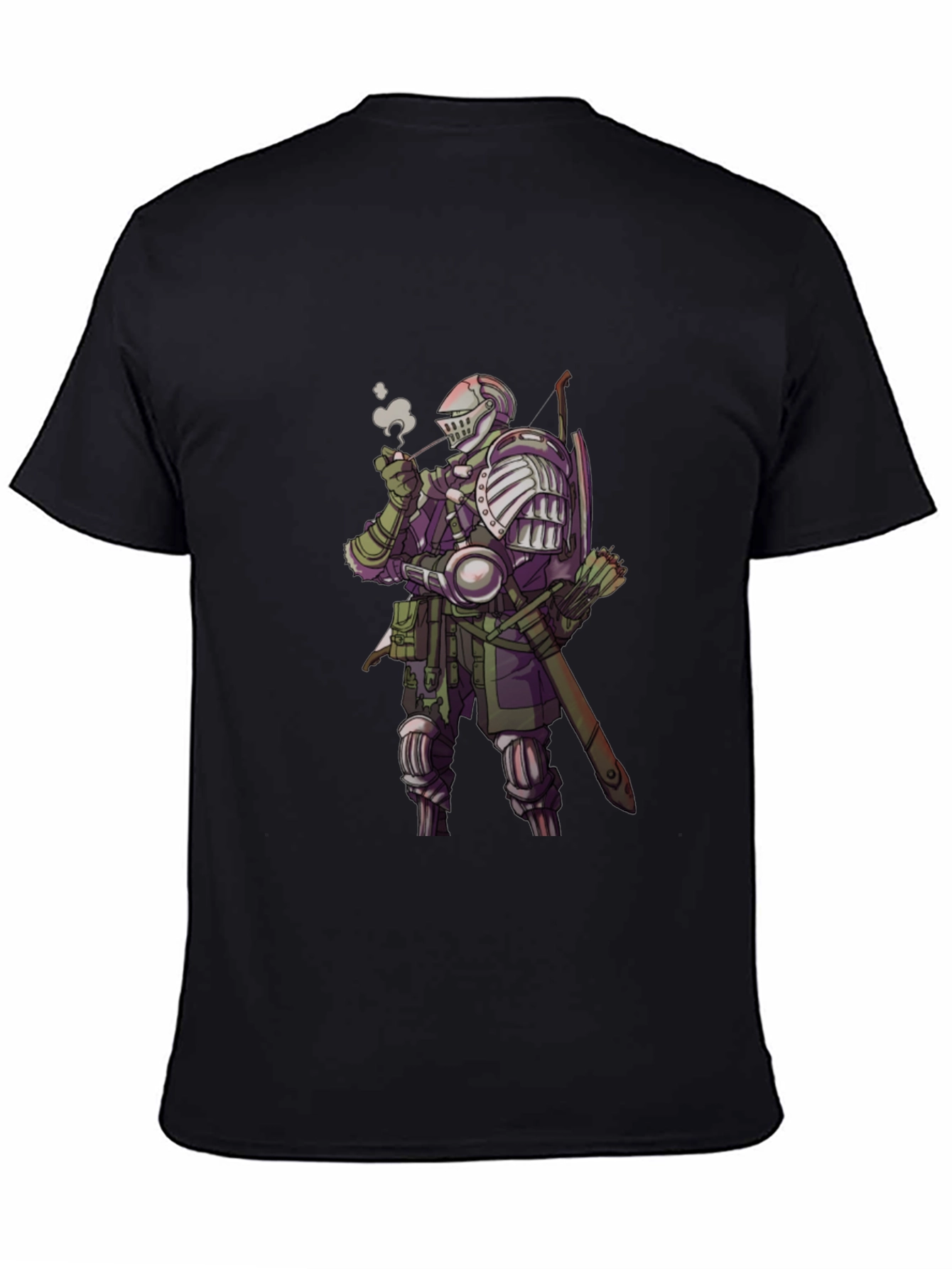 Knight Smoking Pipe T-Shirt - Medieval Fantasy Tee