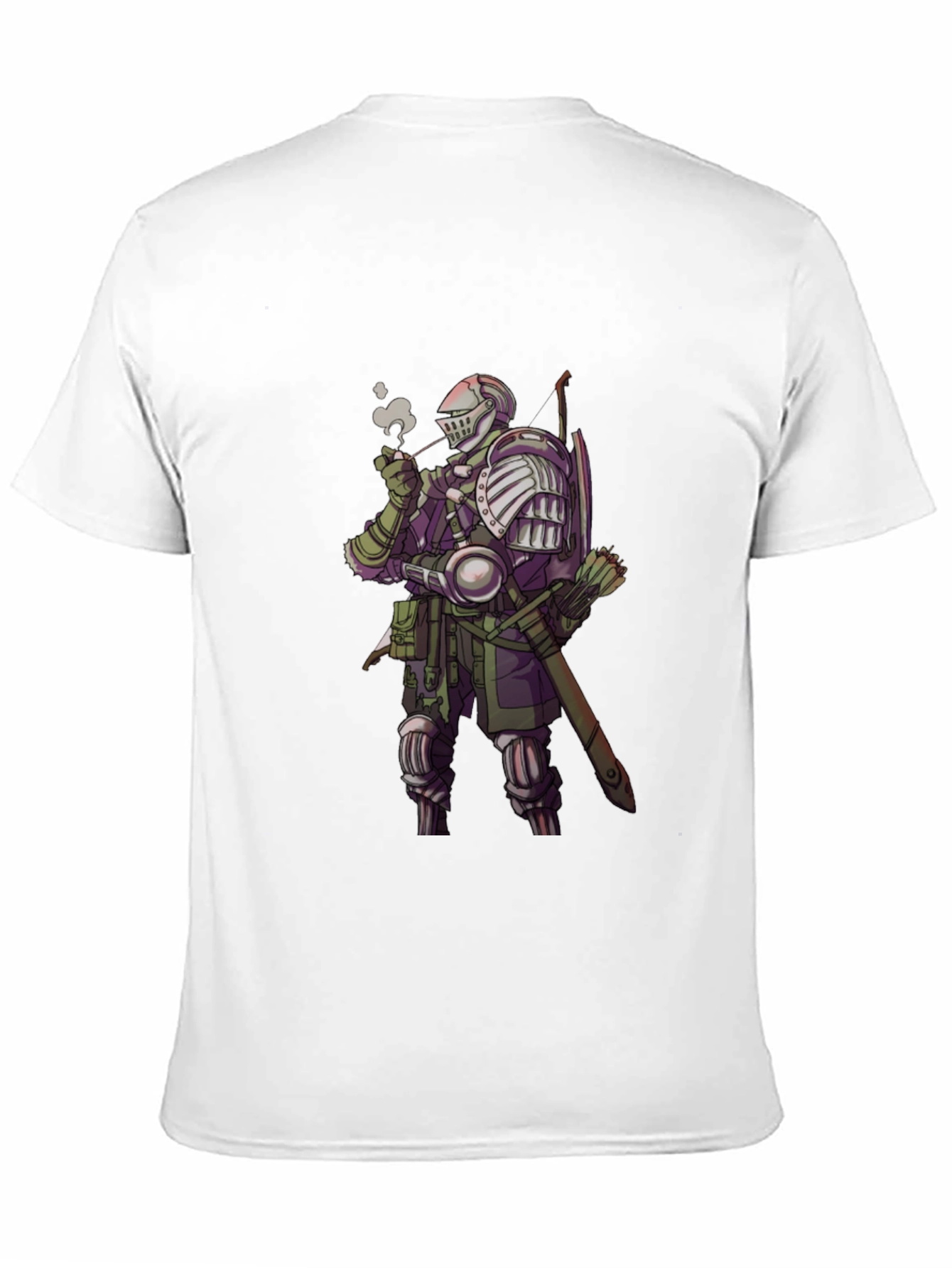 Knight Smoking Pipe T-Shirt - Medieval Fantasy Tee