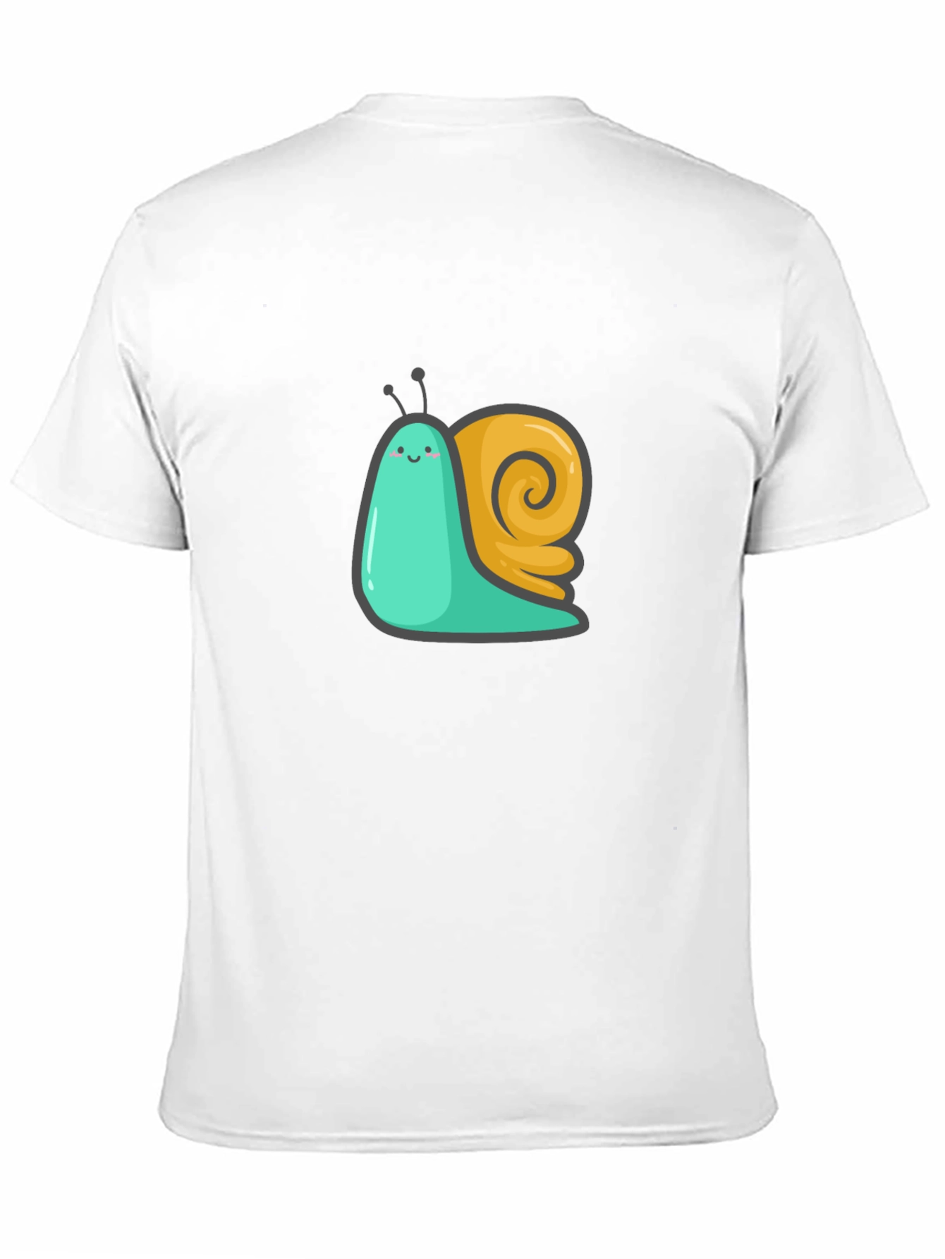 Cute Snail Graphic Tee - Black Cotton T-Shirt