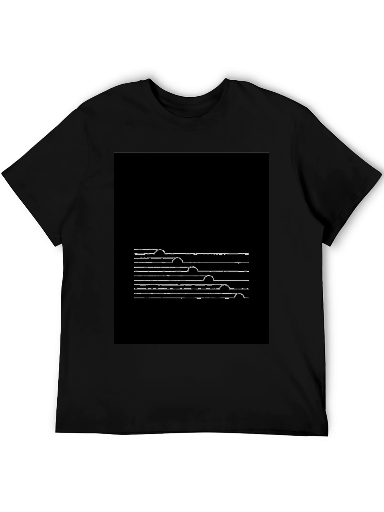 Abstract Line Art Black T-Shirt