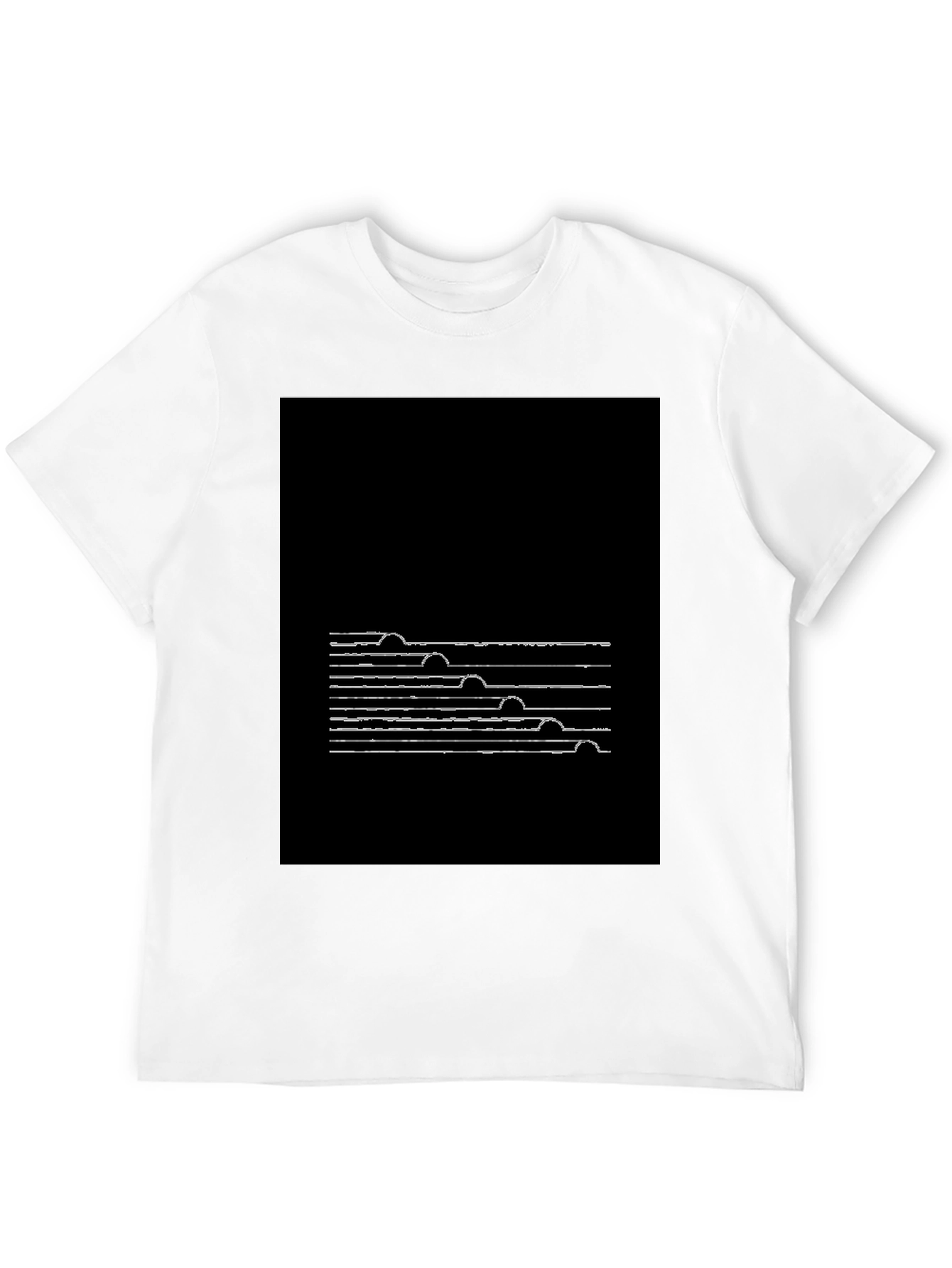 Abstract Line Art Black T-Shirt