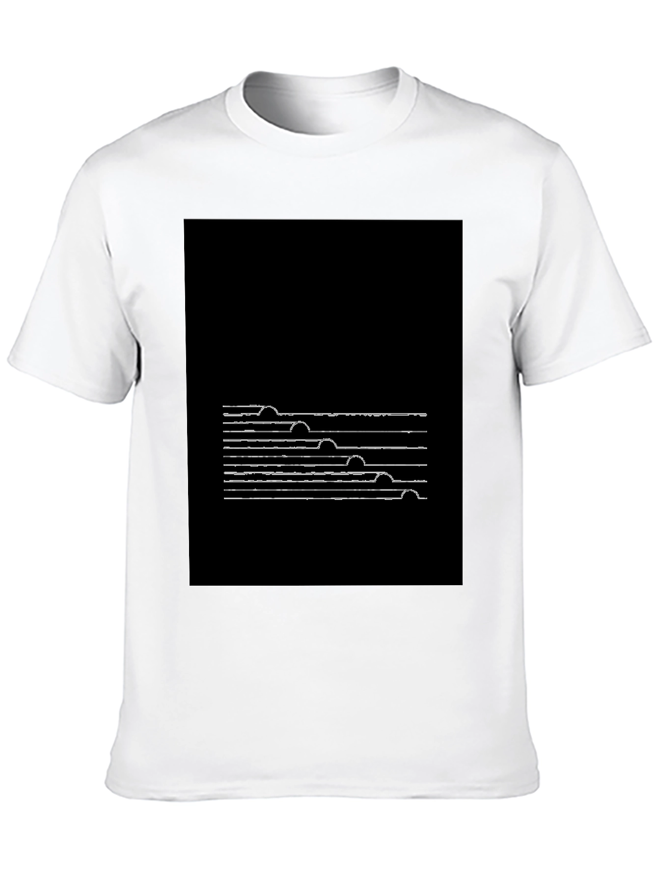 Abstract Line Art Black T-Shirt