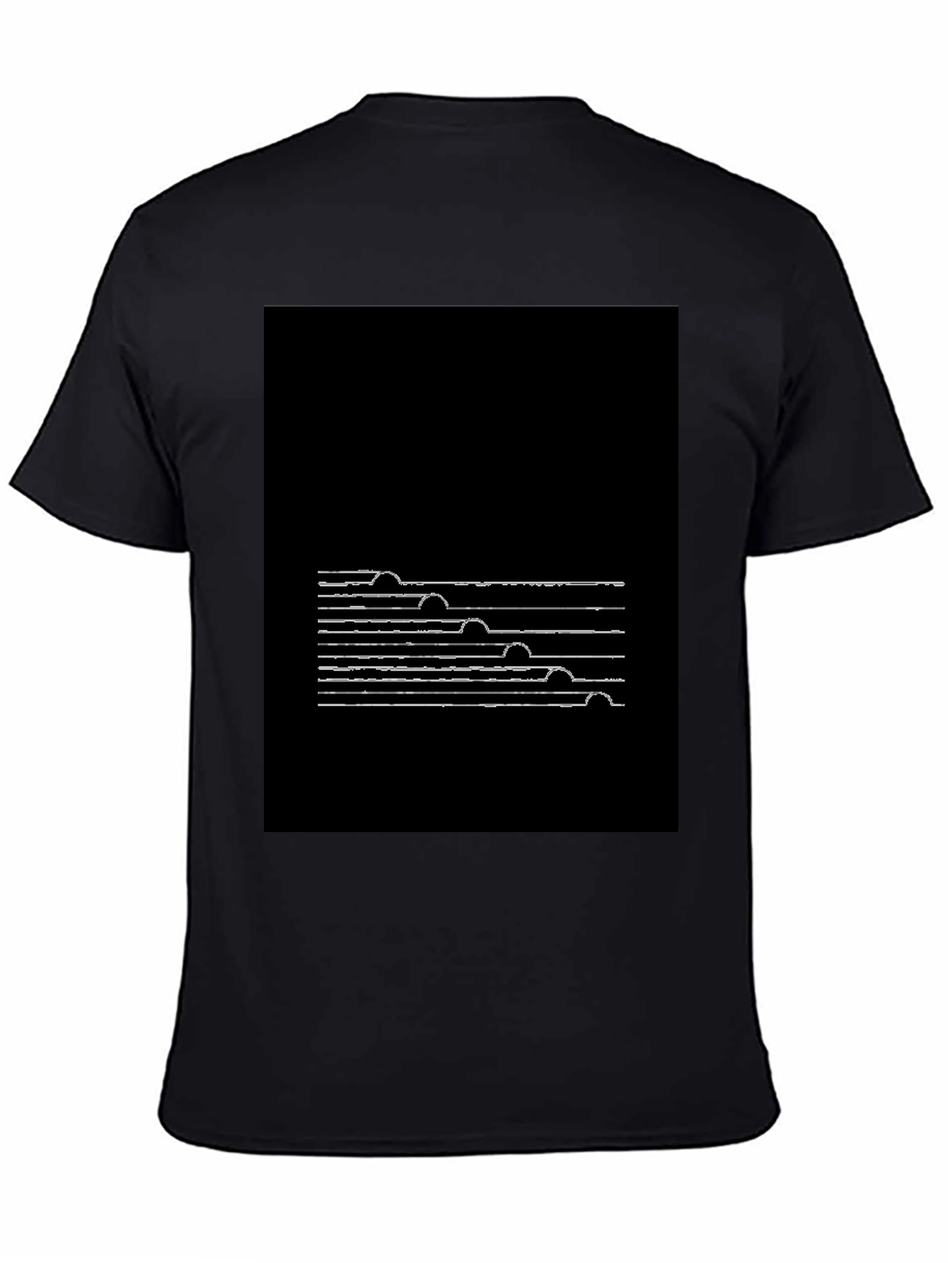 Abstract Line Art Black T-Shirt