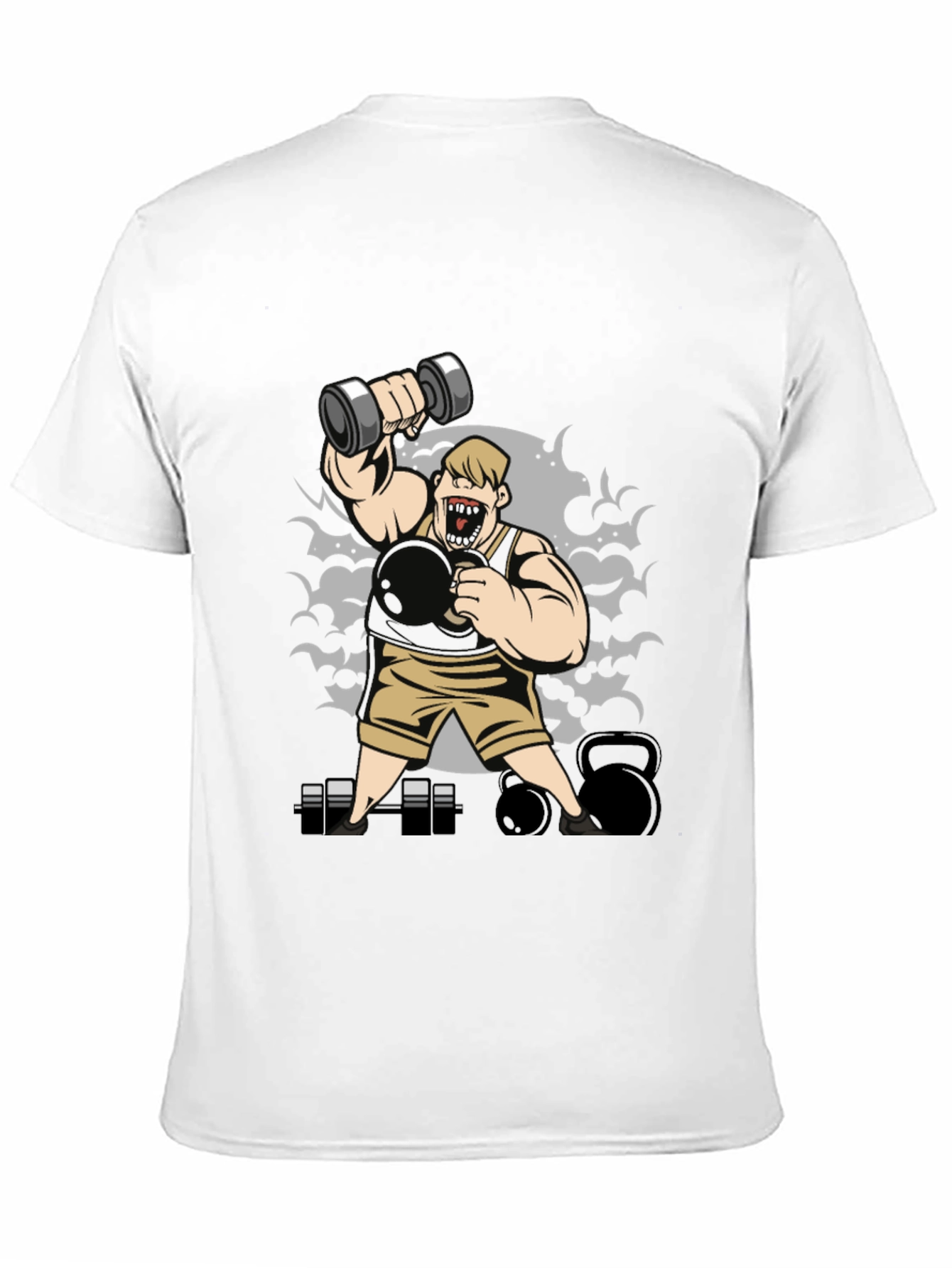 Weightlifting Cartoon Graphic T-Shirt