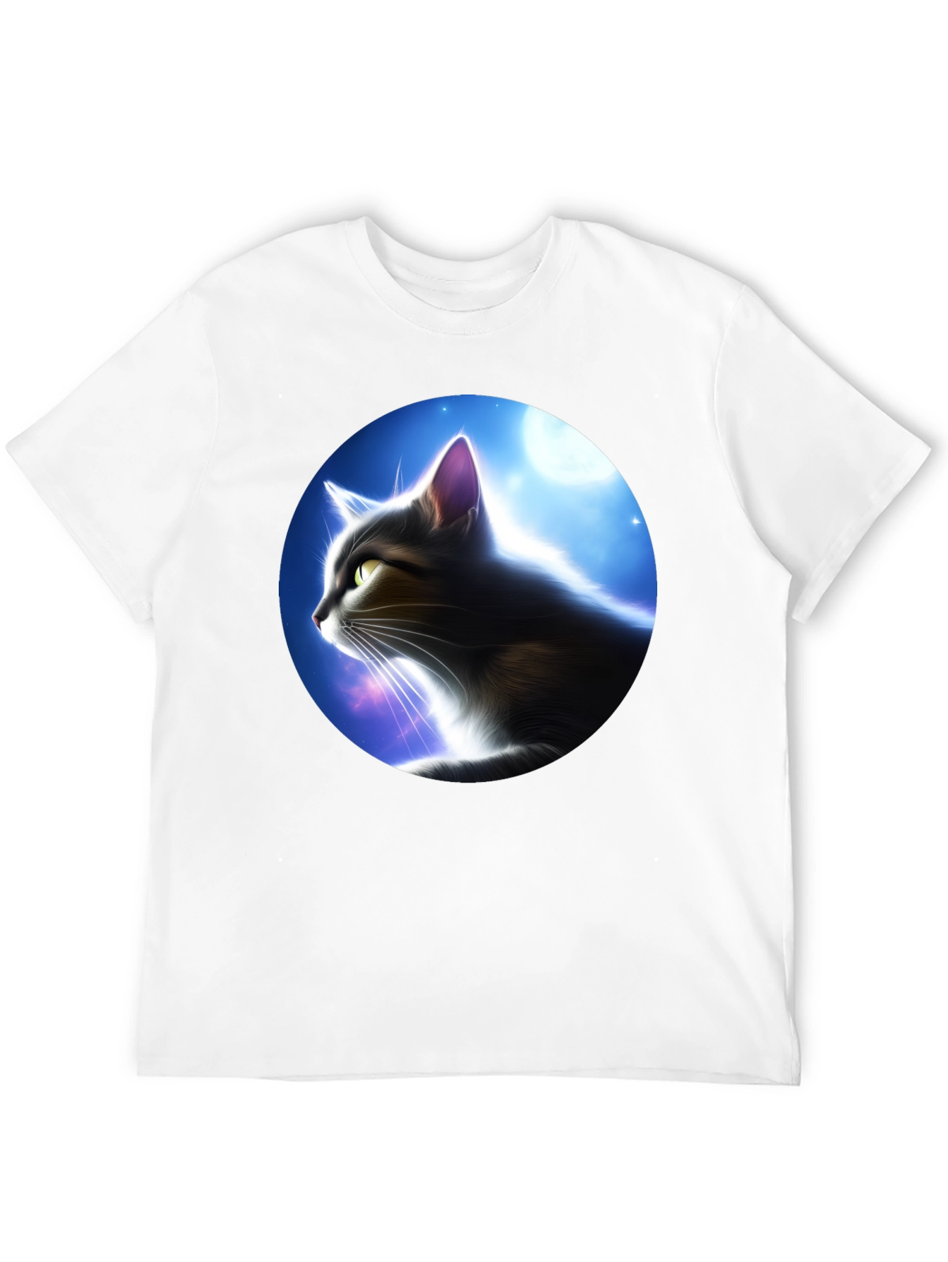 Cosmic Cat T-Shirt - Black Graphic Tee