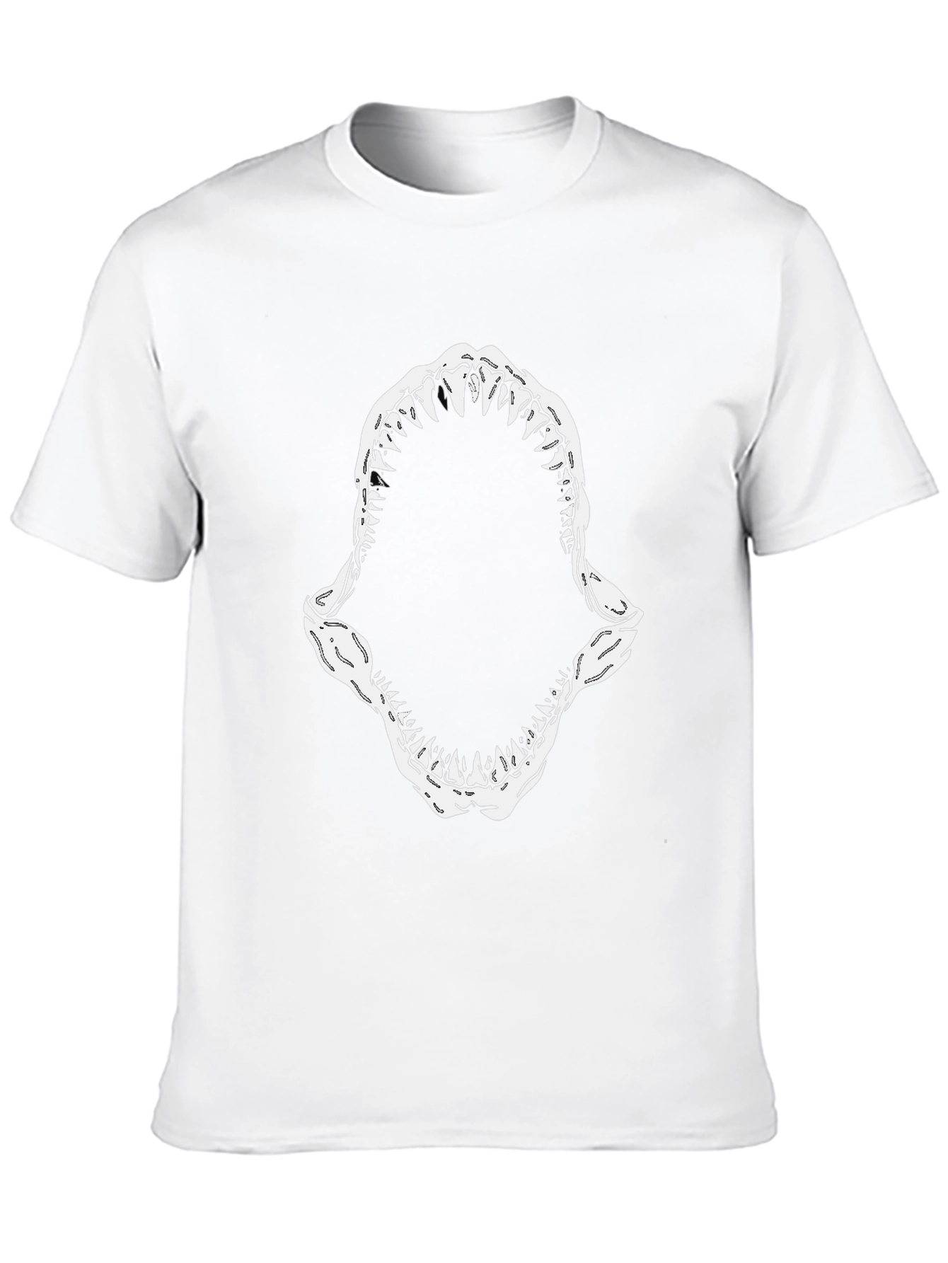Shark Mouth Graphic Tee - Black Cotton T-Shirt