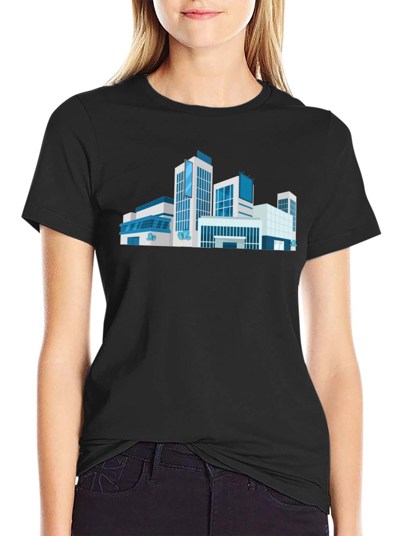 Modern Architecture T-Shirt - Black Urban Style Tee