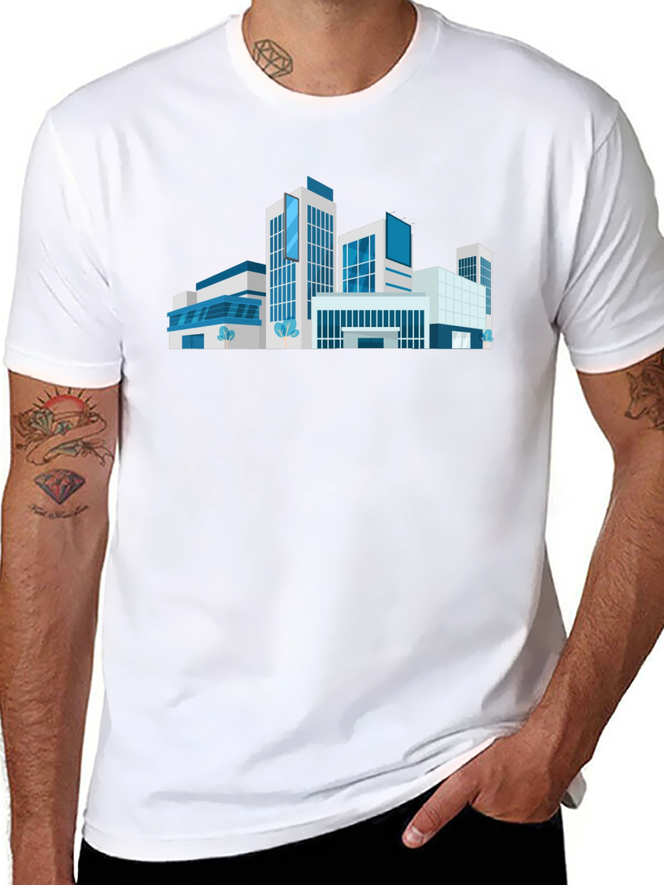 Modern Architecture T-Shirt - Black Urban Style Tee