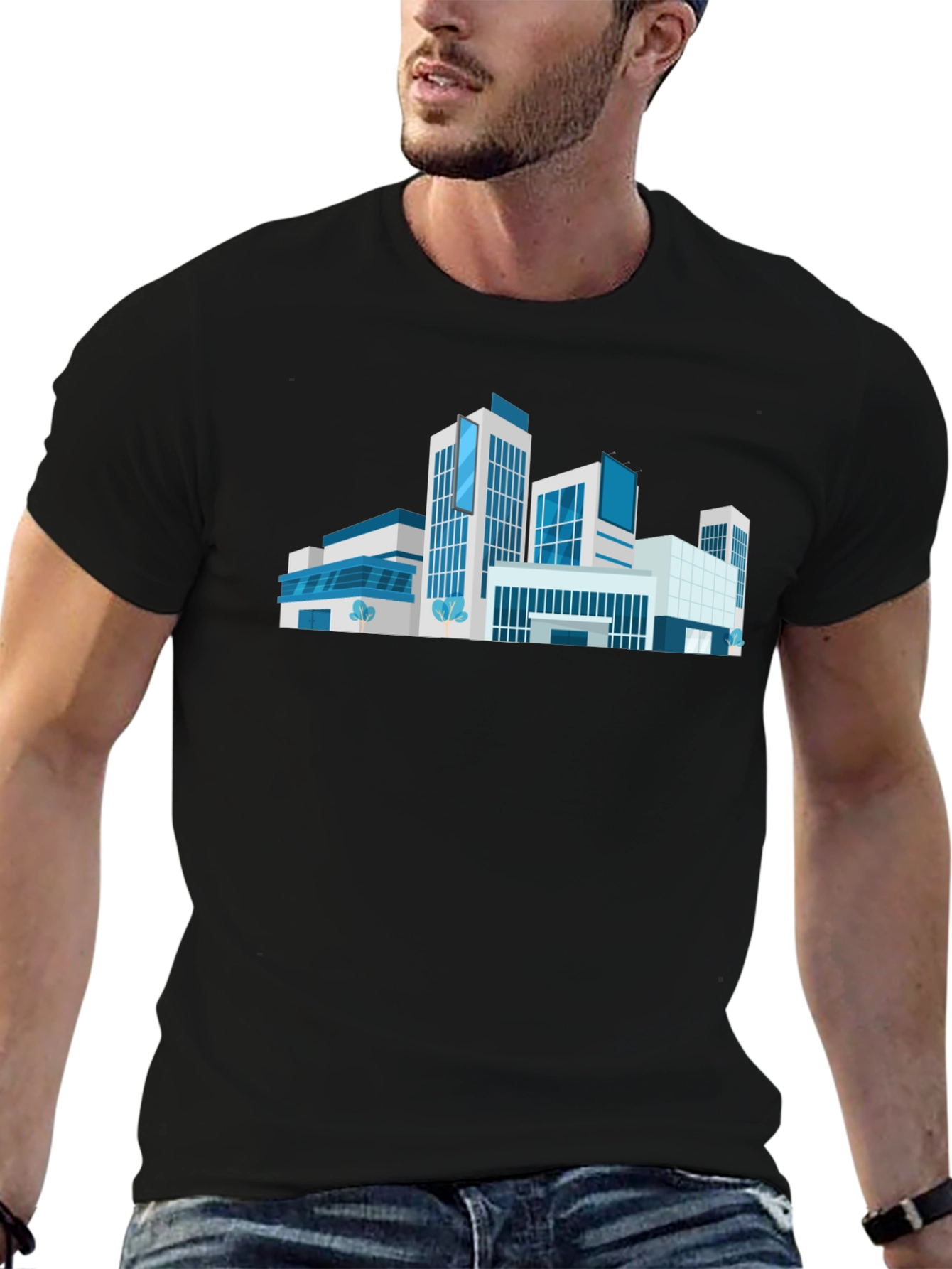Modern Architecture T-Shirt - Black Urban Style Tee