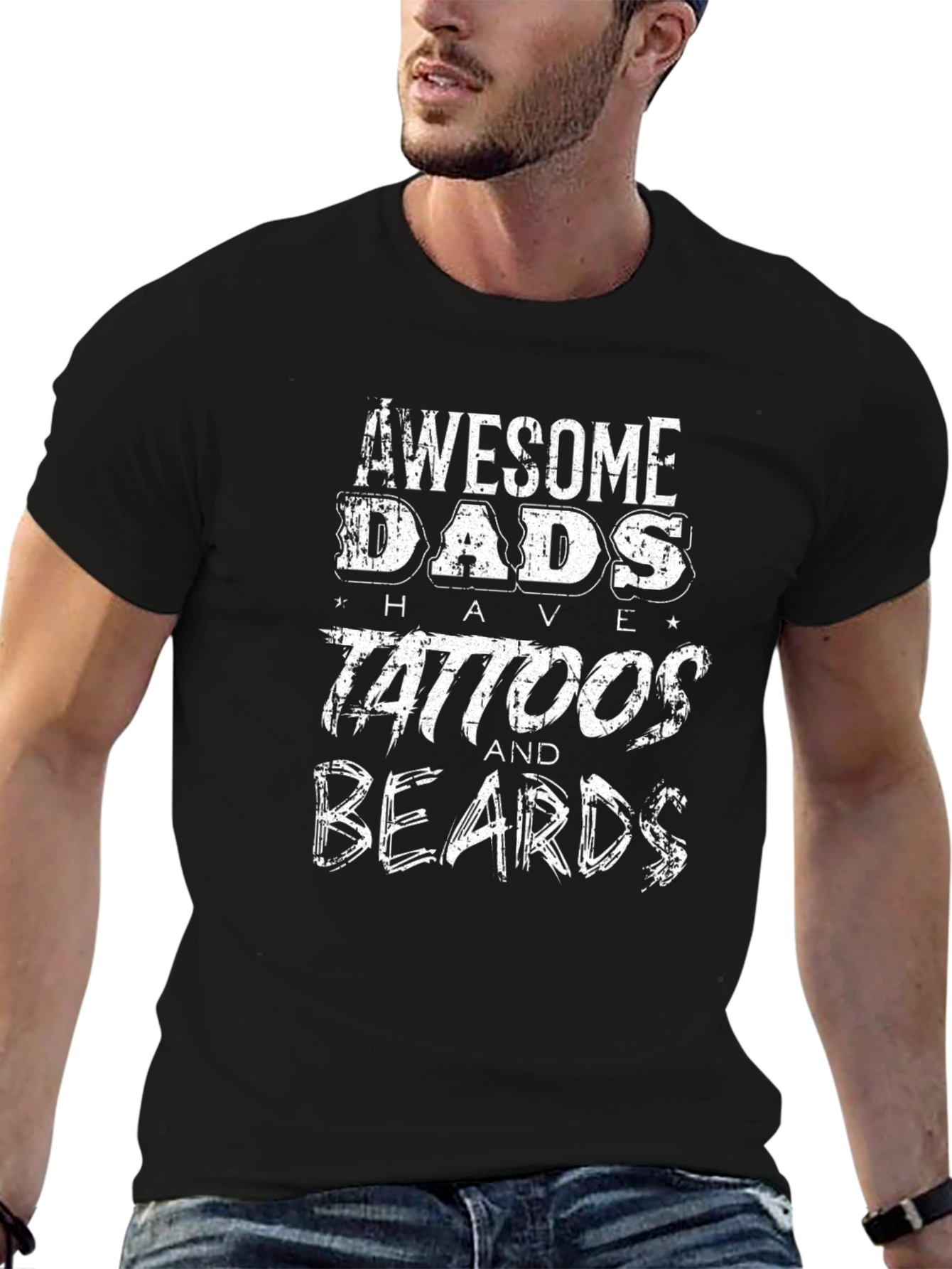 Awesome Dads Tattoos Beards T-Shirt