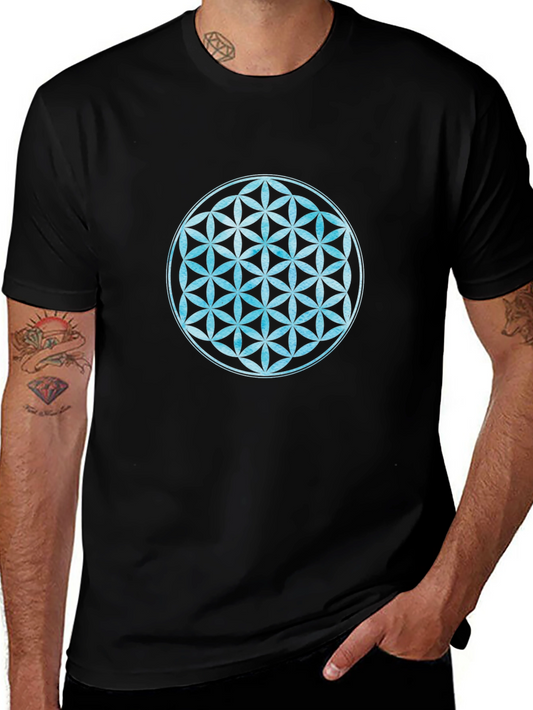 Flower of Life Black Graphic T-Shirt
