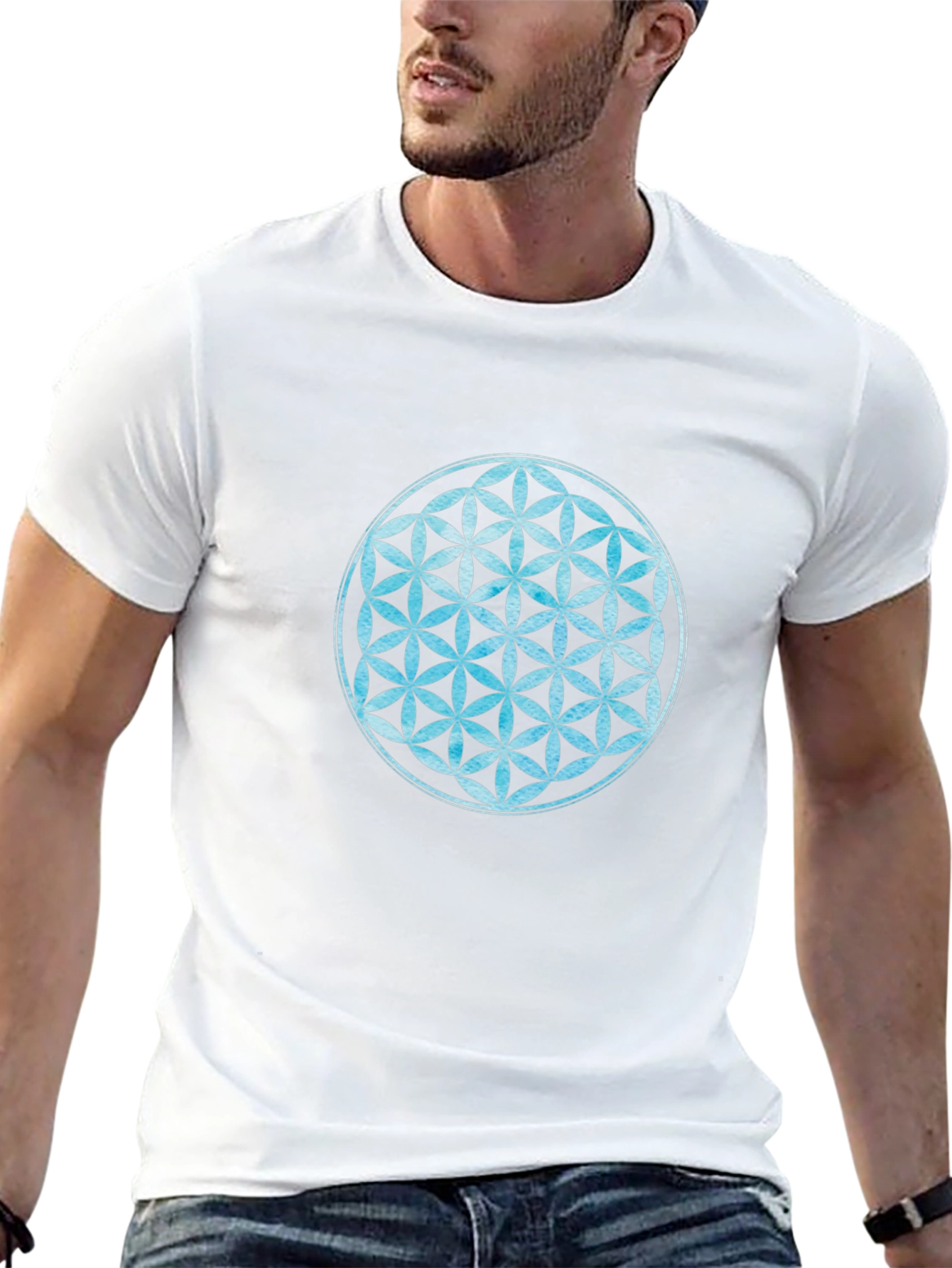 Flower of Life Black Graphic T-Shirt