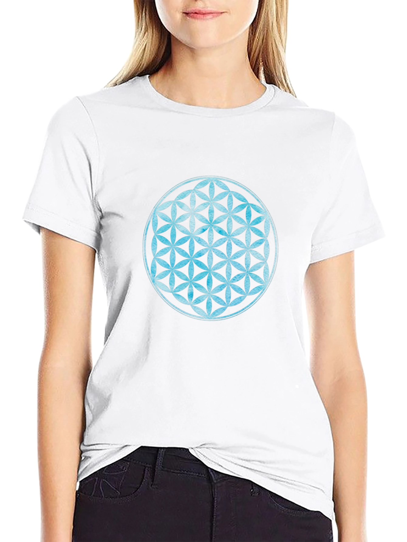 Flower of Life Black Graphic T-Shirt