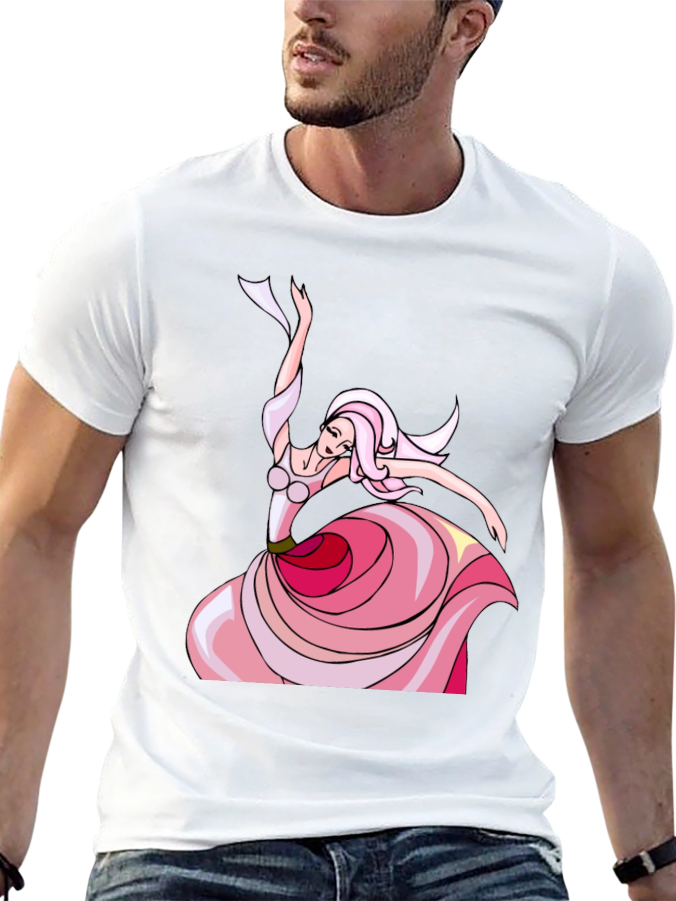 Elegant Dancer Graphic Tee - Black Cotton