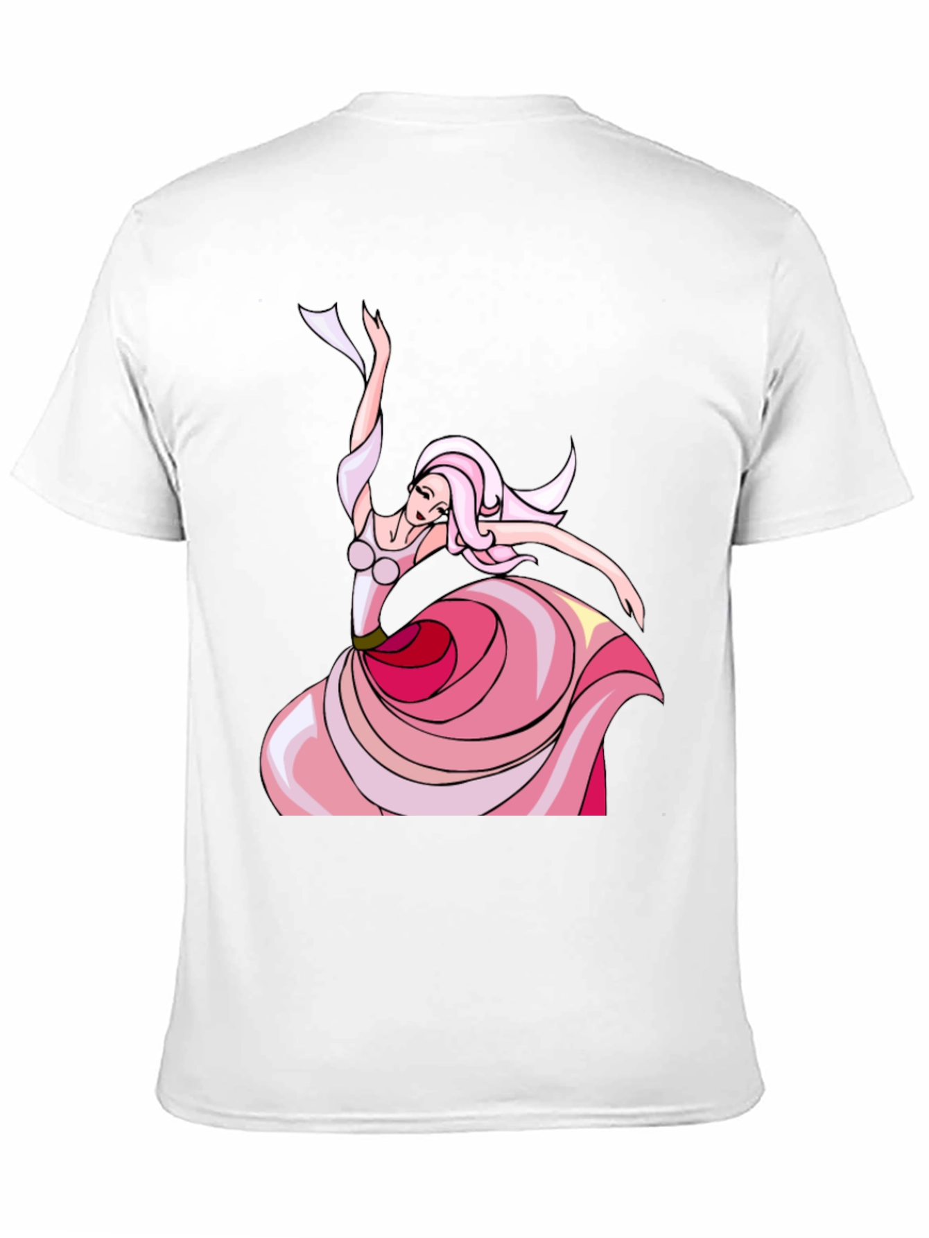 Elegant Dancer Graphic Tee - Black Cotton