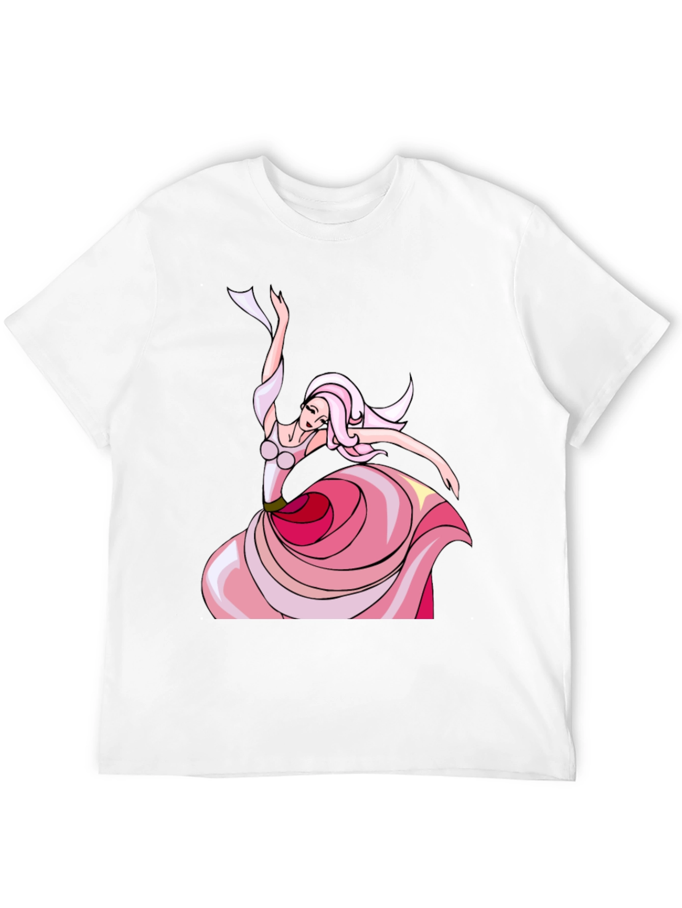 Elegant Dancer Graphic Tee - Black Cotton