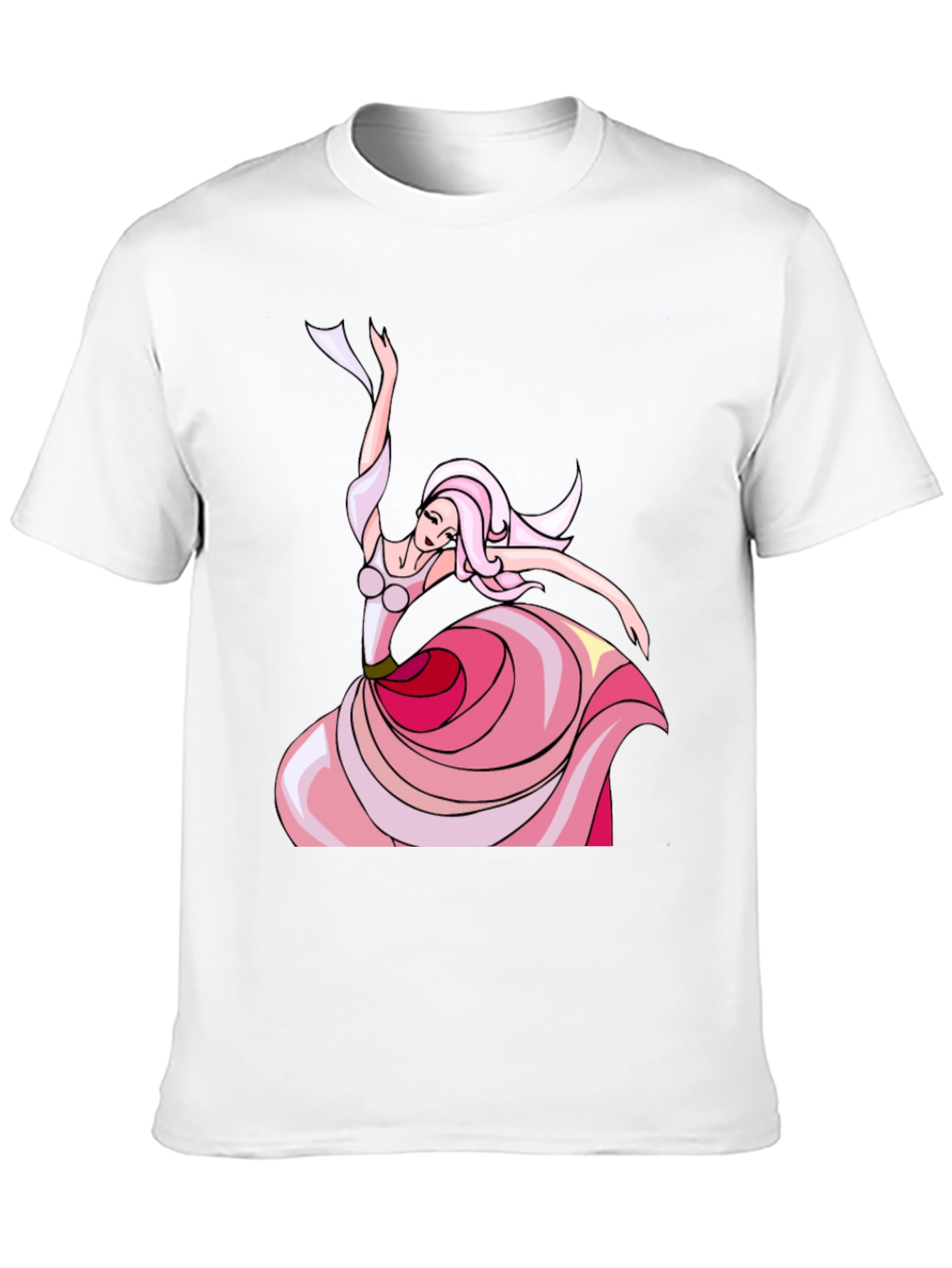 Elegant Dancer Graphic Tee - Black Cotton