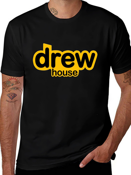 Drew House Black T-Shirt with Yellow Logo