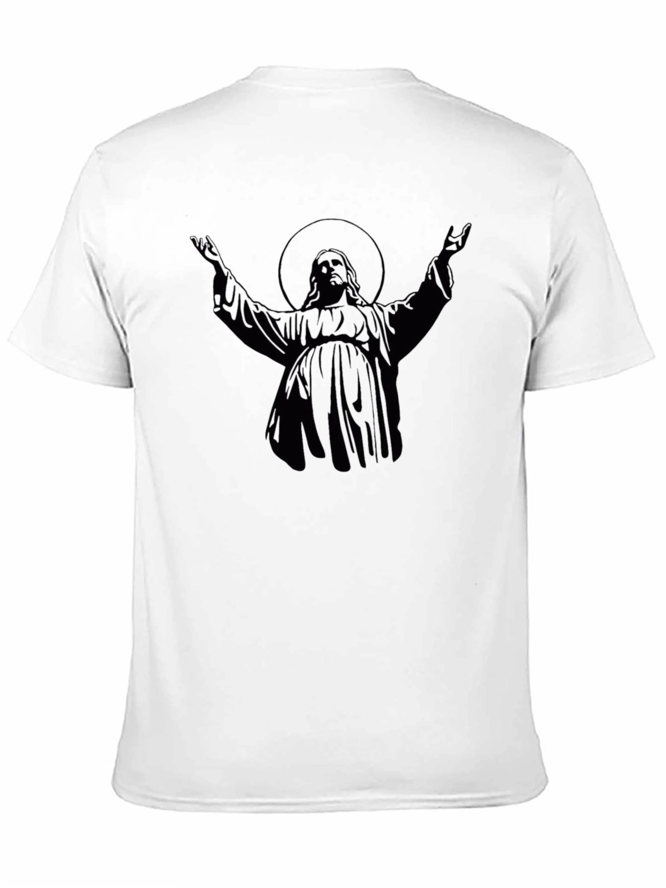Black Graphic Tee - Religious Figure