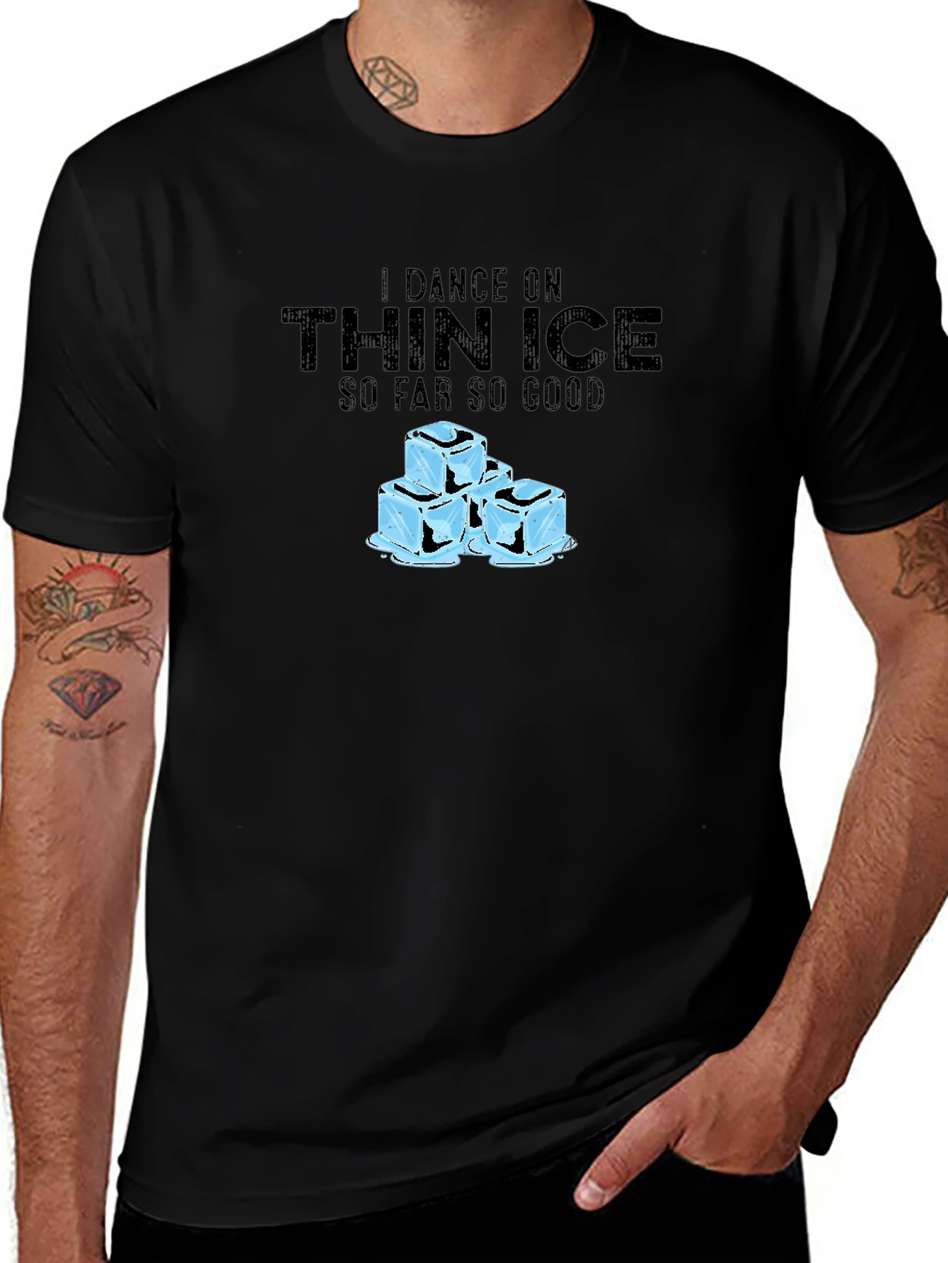 I Dance on Thin Ice T-Shirt - Black