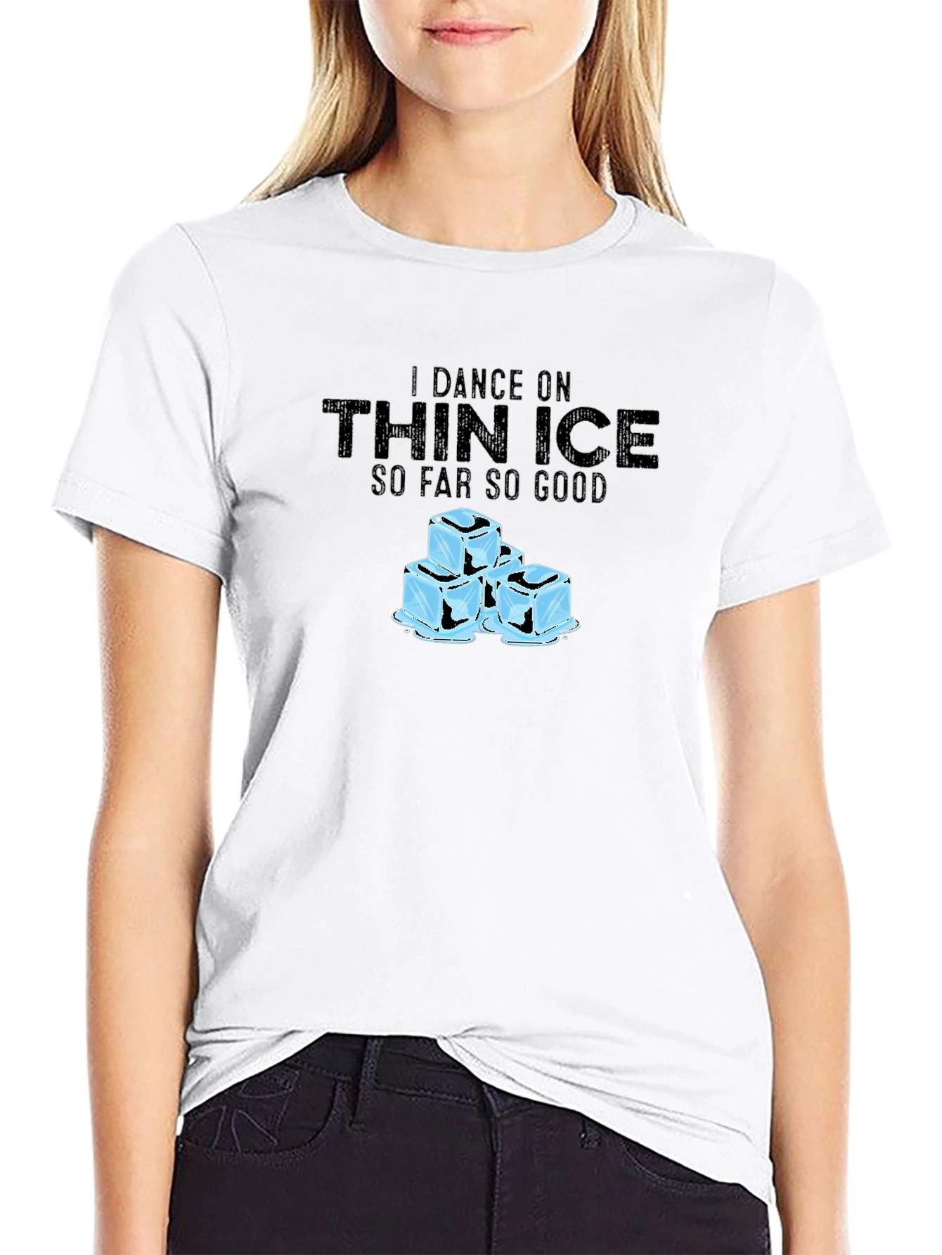 I Dance on Thin Ice T-Shirt - Black