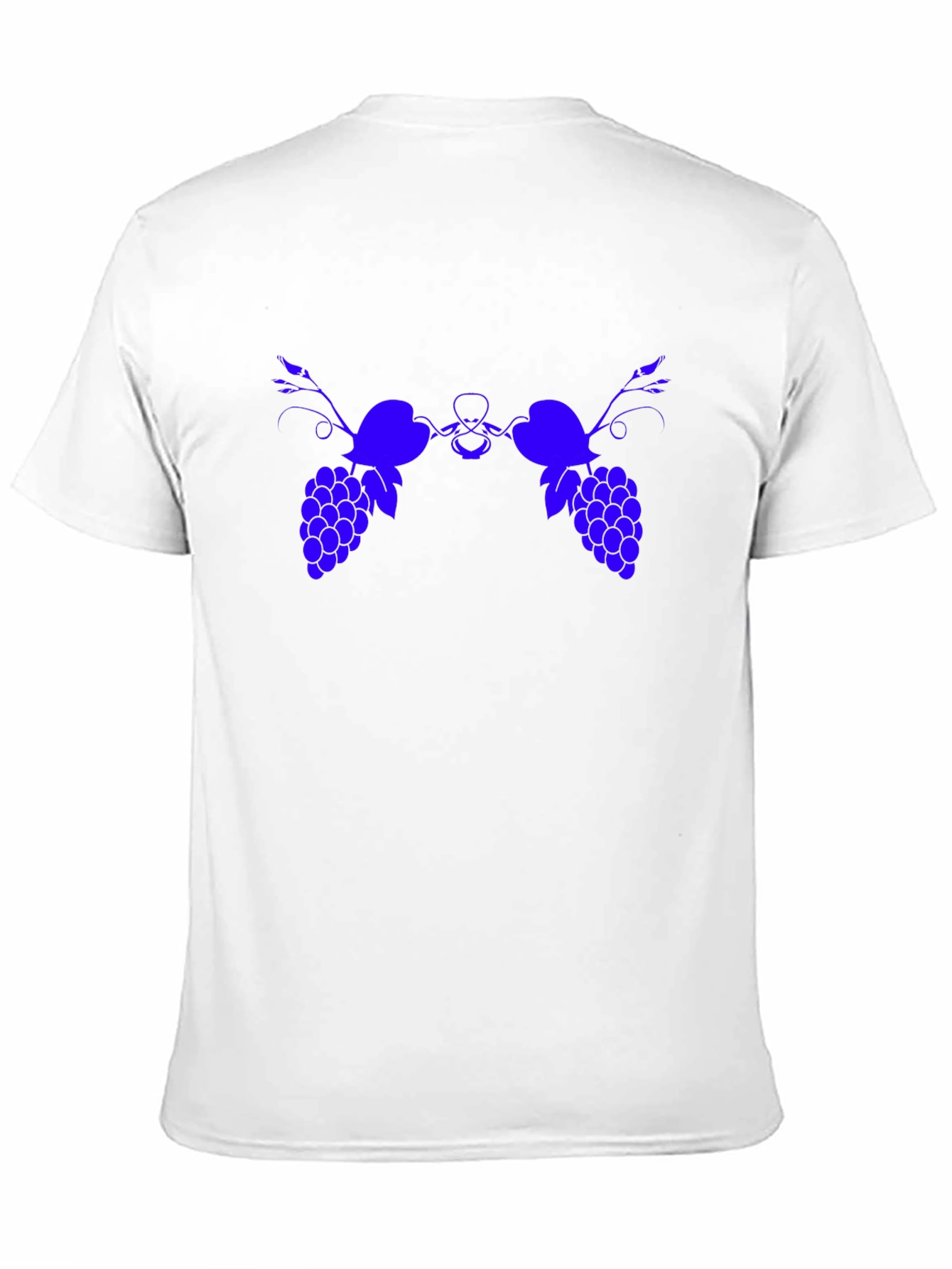 Blue Grape Graphic Print Black T-Shirt
