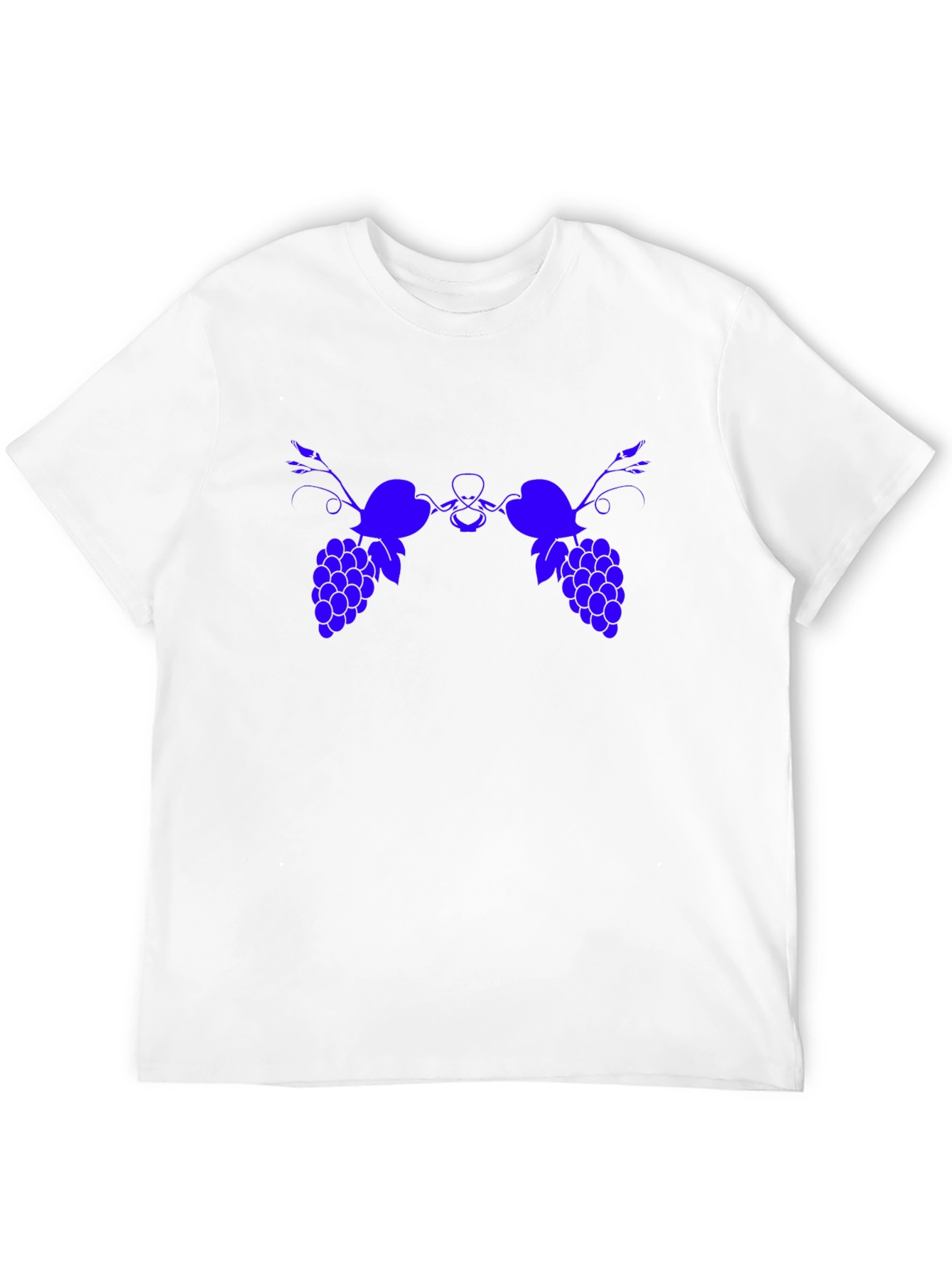 Blue Grape Graphic Print Black T-Shirt