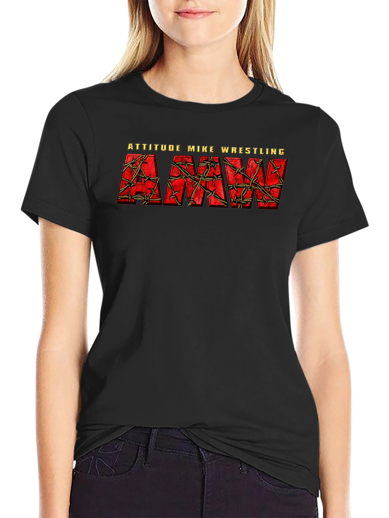 Attitude Mike Wrestling T-Shirt - Black Graphic Tee