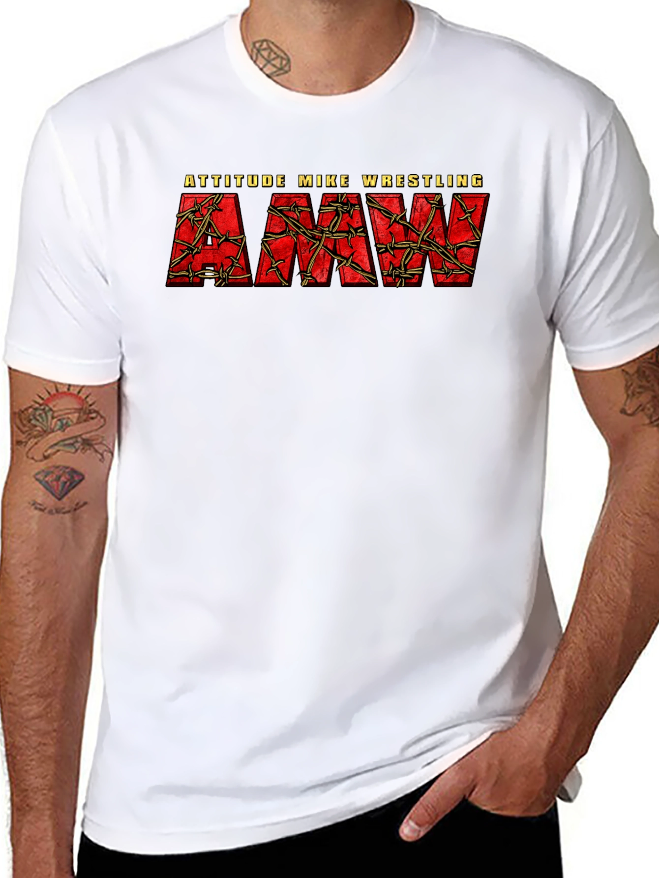 Attitude Mike Wrestling T-Shirt - Black Graphic Tee