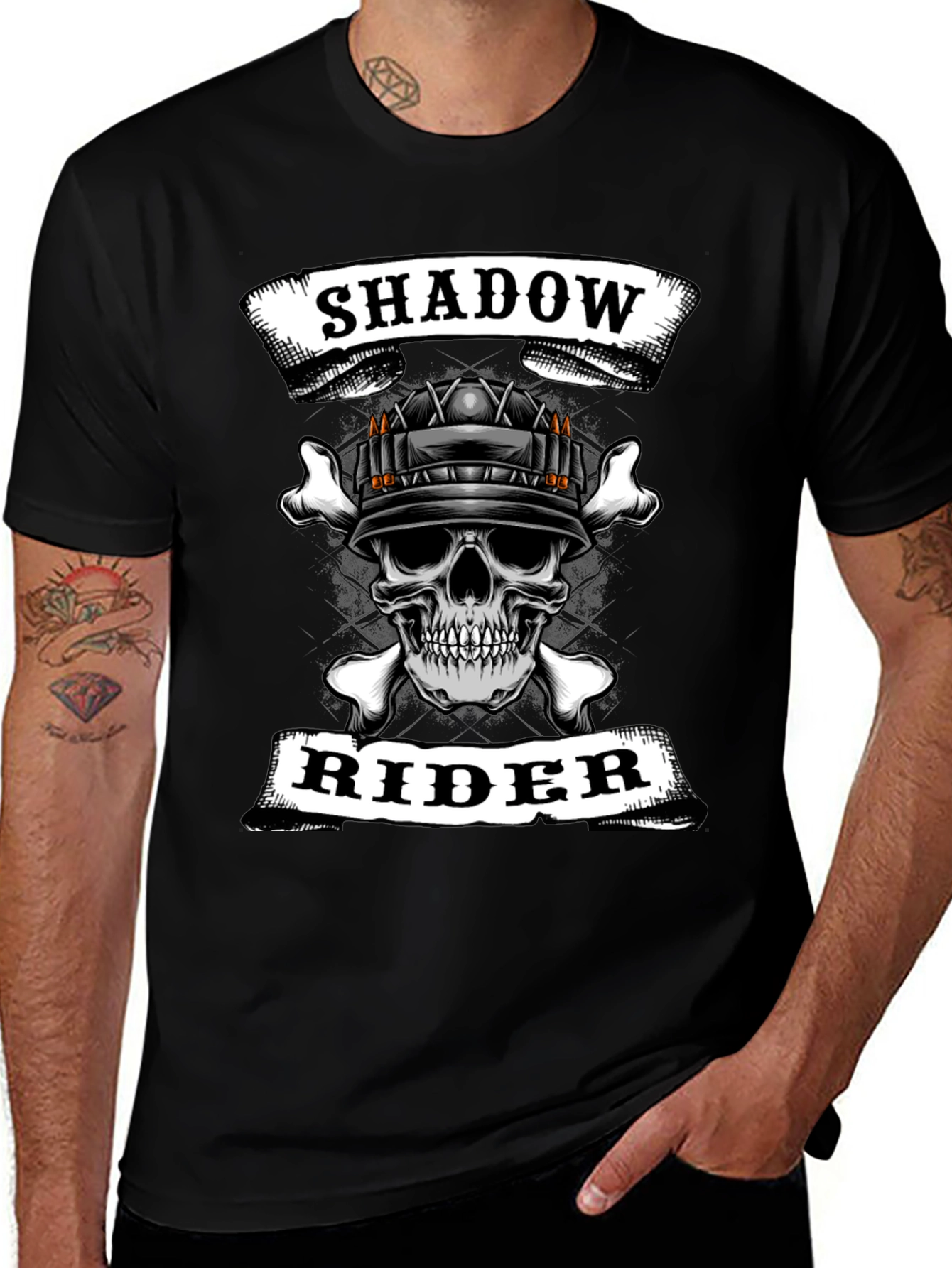 Shadow Rider Skull Graphic T-Shirt