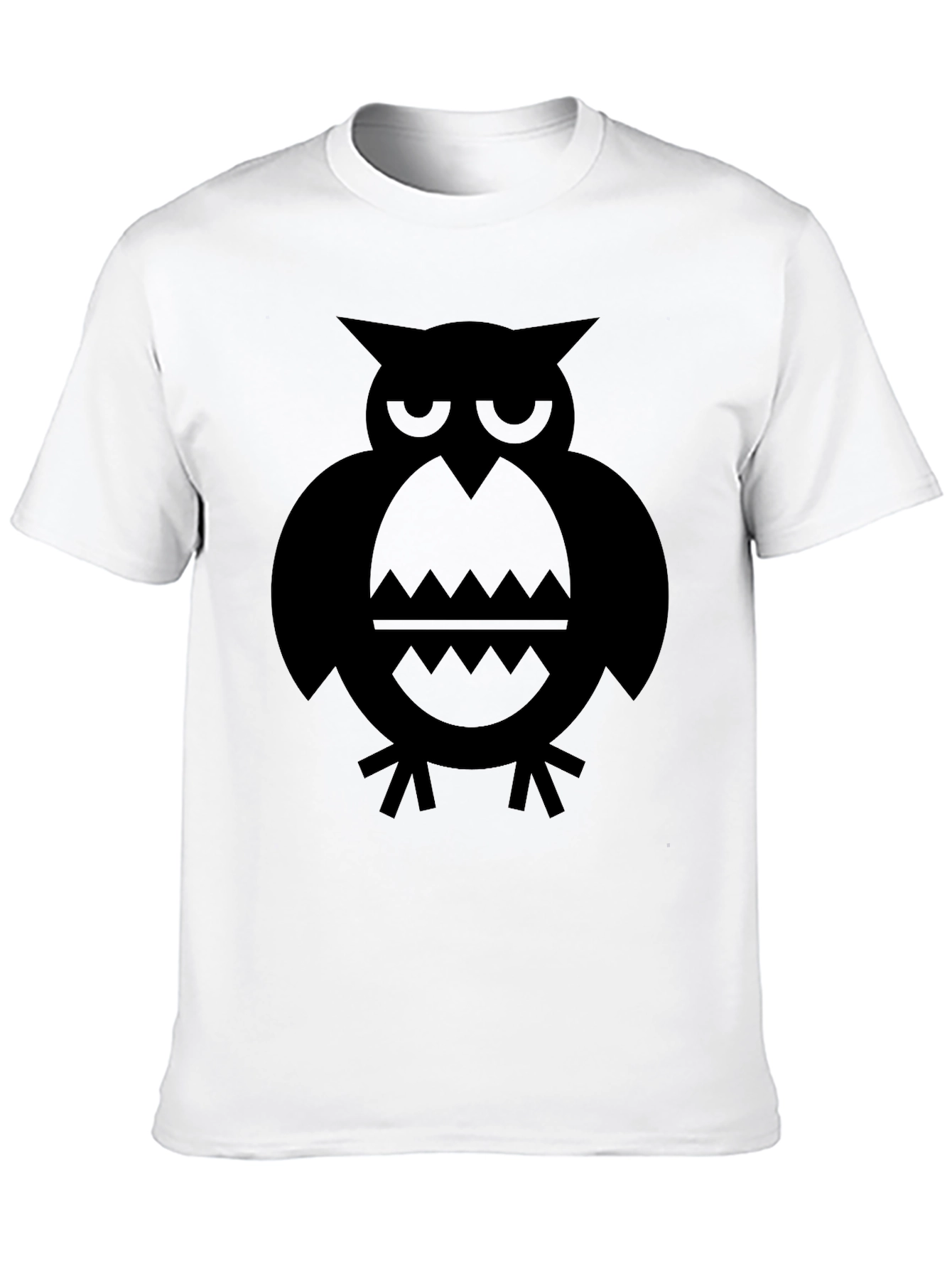 Mens Black Owl Graphic T-Shirt