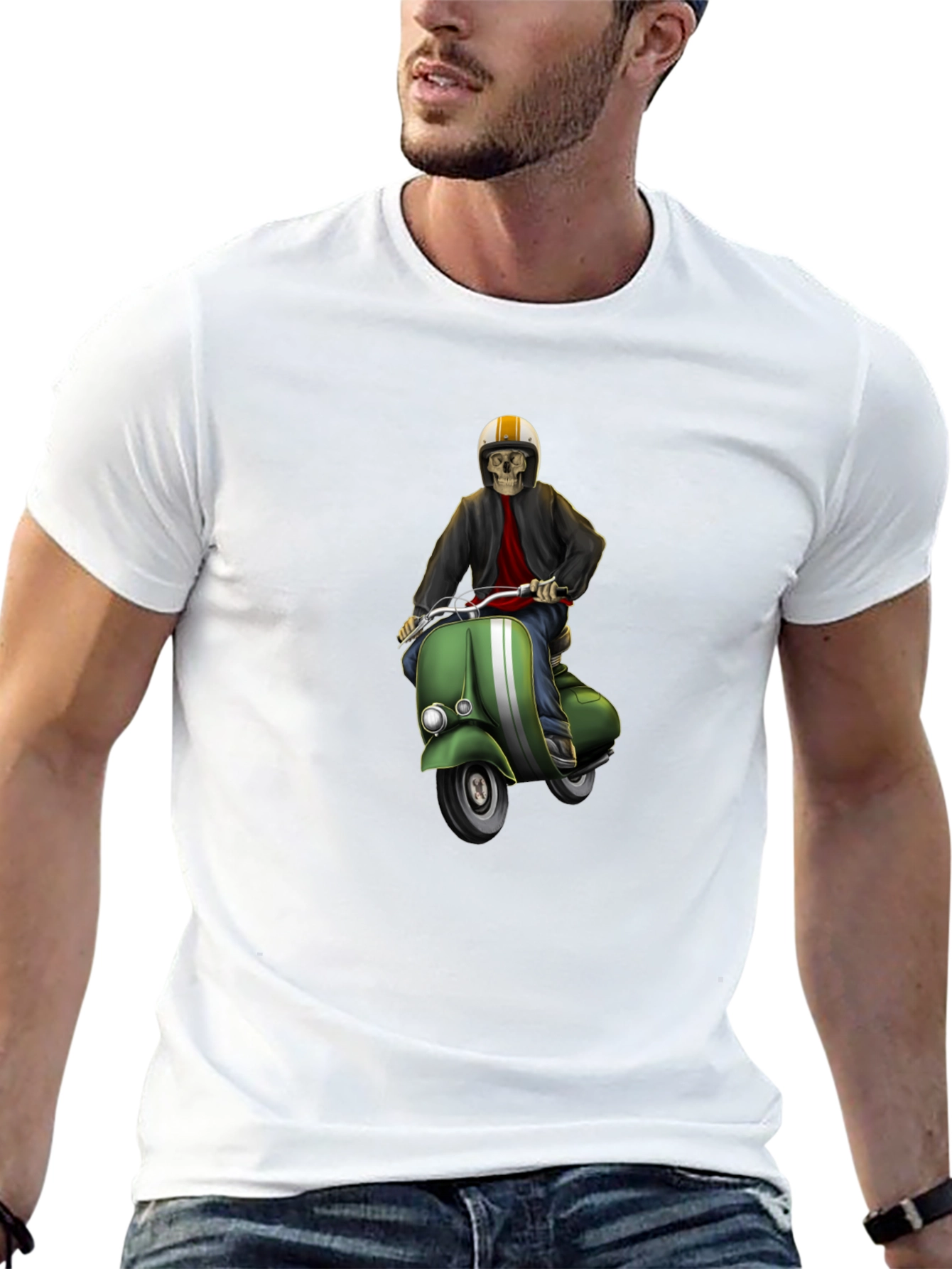 Cool Skeleton Rider Graphic Tee