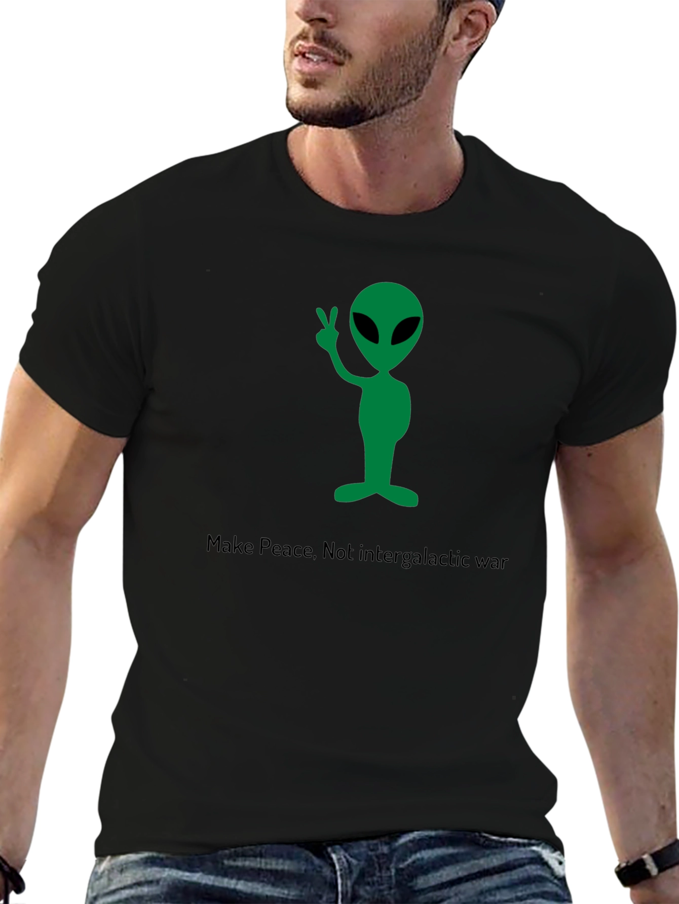 Make Peace Alien Graphic T-Shirt