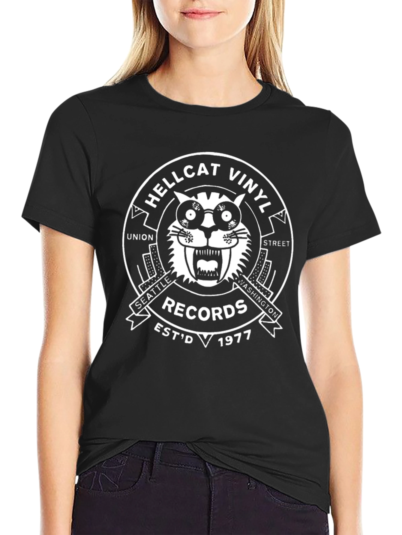 Hellcat Vinyl Records Black T-Shirt